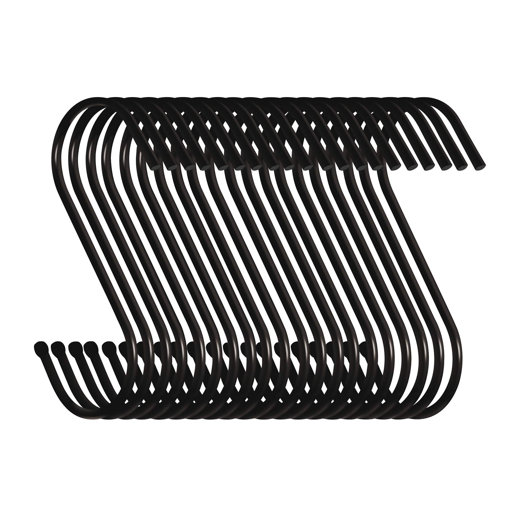 10 Pack Heavy Duty 3.5 Inch S Hooks - Black Metal Hanging Hooks for Plants, Lights, Cups & Home Organization - Perfect for Kitchen, Bathroom, Bedroom & Office Storage - Indoor & Outdoor Use