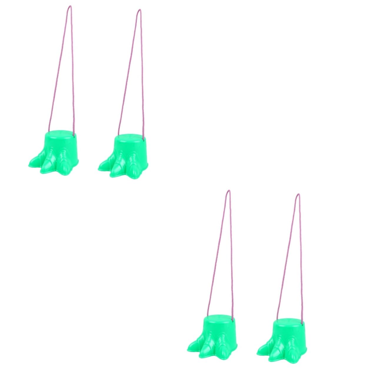 GANAZONO 4 Pcs Kids Stilts Toy Set - Adjustable Jumping Stilts for Boys & Girls, Balance Training Equipment with Buckets & Walking Rope - Outdoor Play, Birthday Gifts, Physical Coordination Development