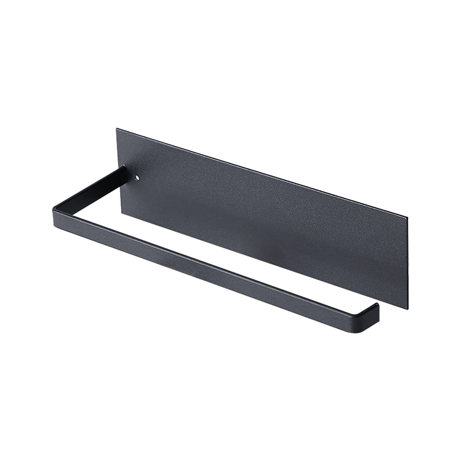 Self-Adhesive Roll Rack Paper Towel Holder - No Drill Cabinet Shelf Organizer for Kitchen, Bathroom (Black) | Space-Saving Storage Solution for Paper Towels, Foil & Plastic Wrap Rolls