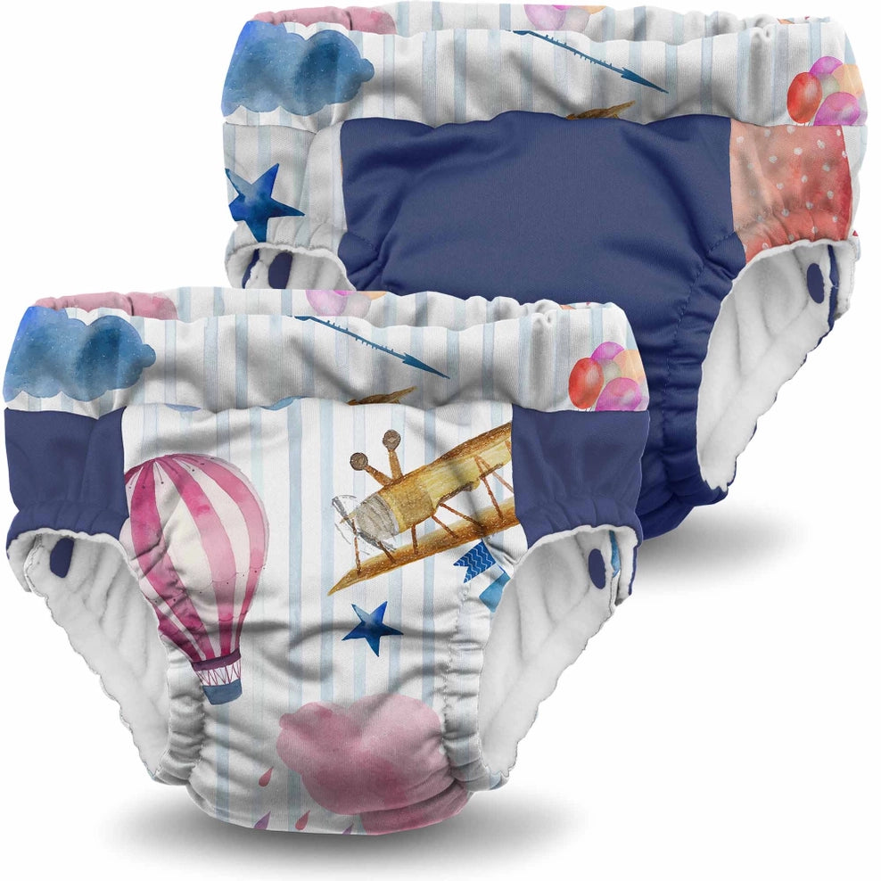Lil Learnerz Training Pants by Kanga Care - 2 Pack Reusable Cloth Diapers for Toddlers | Soft & Absorbent for Daytime Potty Training | Perfect for Home, Daycare & Travel Use