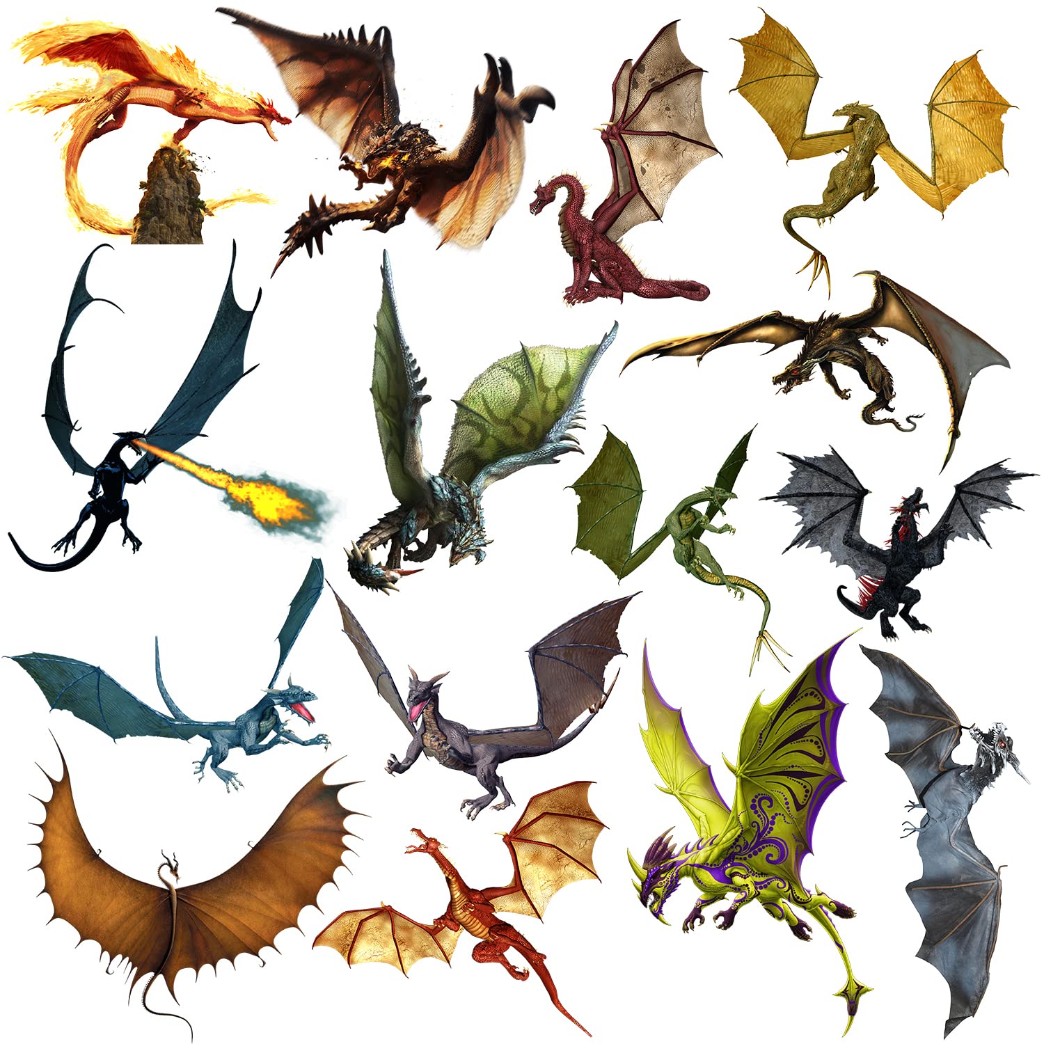 3D Fantasy Dragon Wall Decal - Peel & Stick Removable Vinyl Wall Art for Kids Room, Nursery, Living Room & Classroom Decor | Perfect for Themed Parties, Fantasy Bedrooms & Playroom Wall Decorations