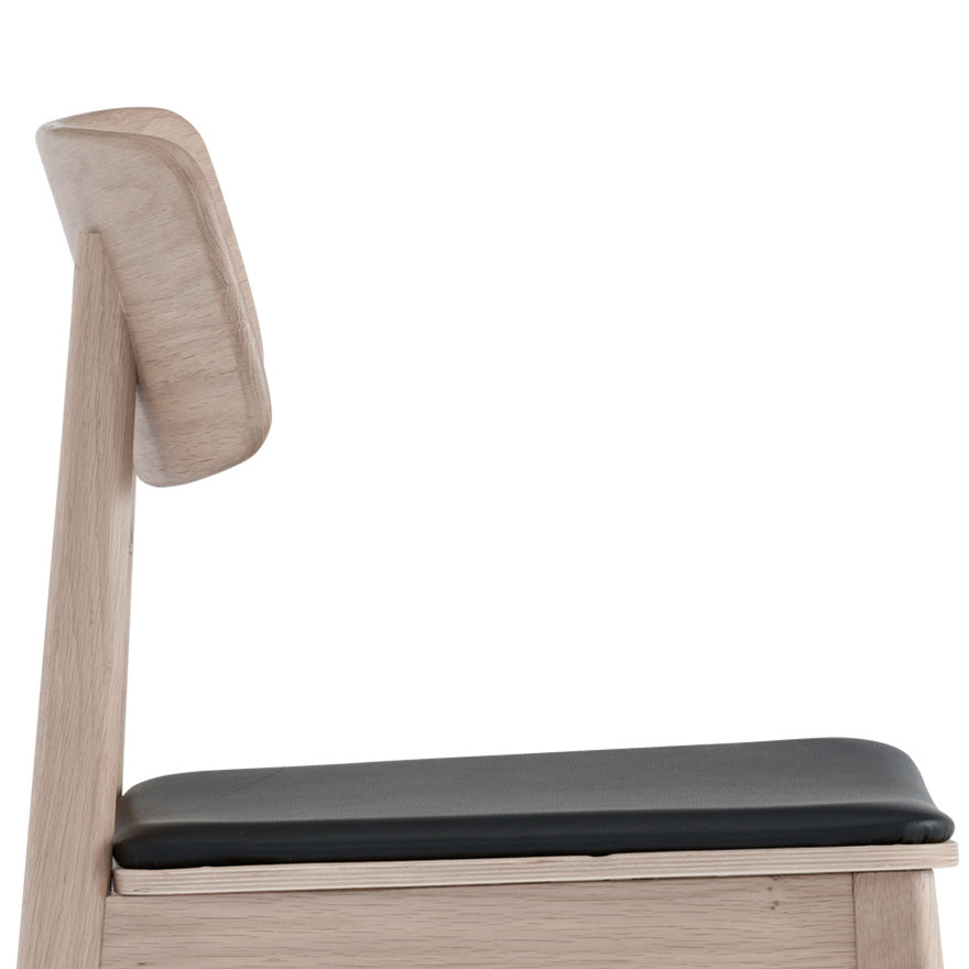 TACY Modern Dining Chair - Natural & Black Wooden Seat - Comfortable Kitchen & Dining Room Furniture for Home & Restaurant Use