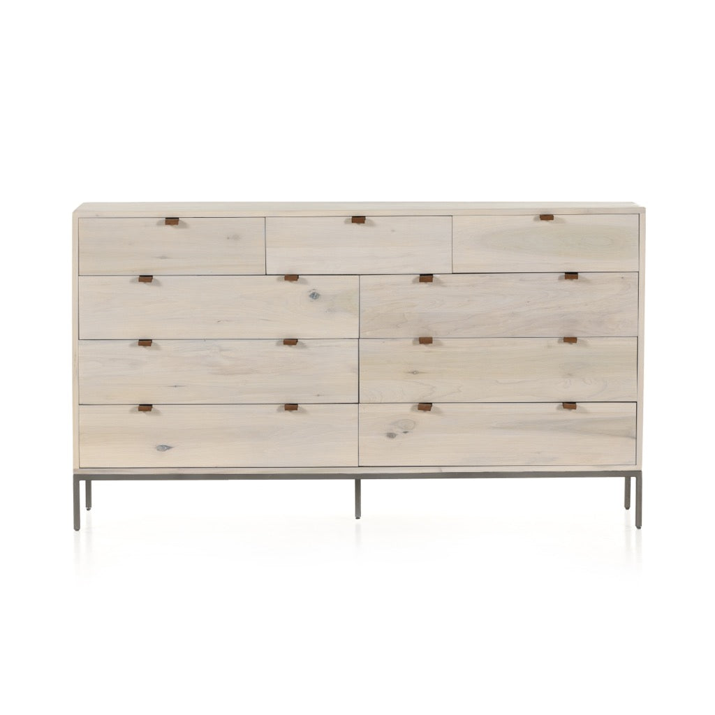 9-Drawer Dresser with Dove Poplar Finish - Modern Bedroom Storage Solution for Clothes & Accessories