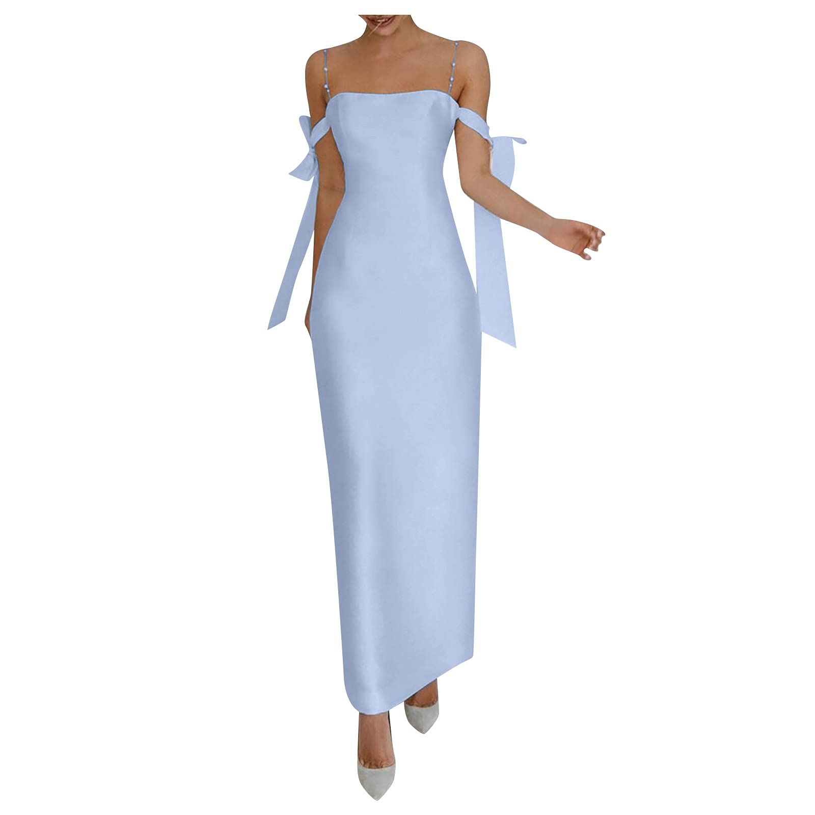 Elegant Women's Summer Cocktail Dress - Sleeveless Shoulder Formal Maxi Dress for Wedding, Evening Party & Casual Wear | Perfect for Bridesmaid, Prom, Dinner Date & Special Occasions