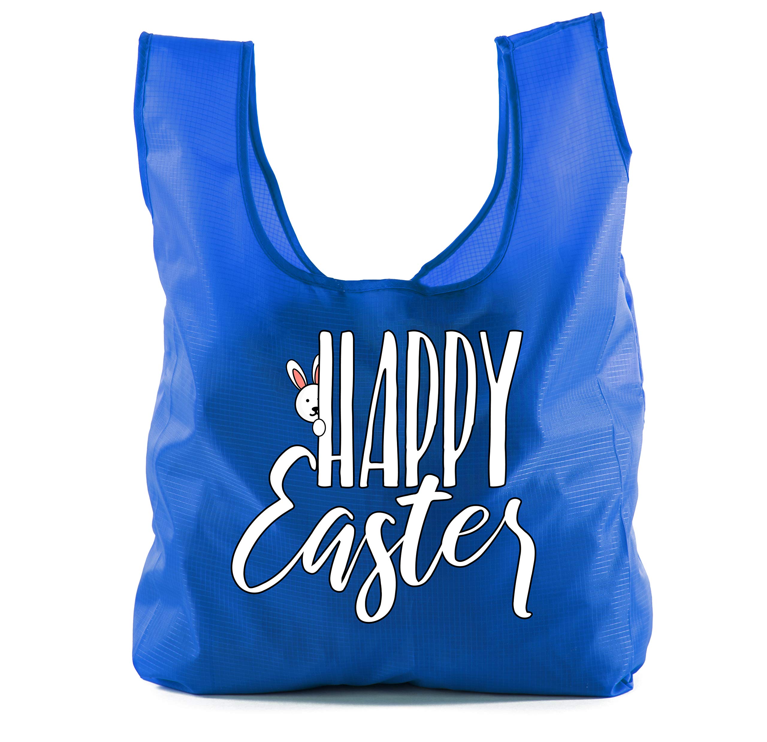 Easter Basket Bags - 10 Pack Reusable Grocery Totes for Easter Egg Hunt - Peeking Bunny Design - Bulk Shopping Bags for Kids Party, Spring Celebrations & Holiday Gift Giving