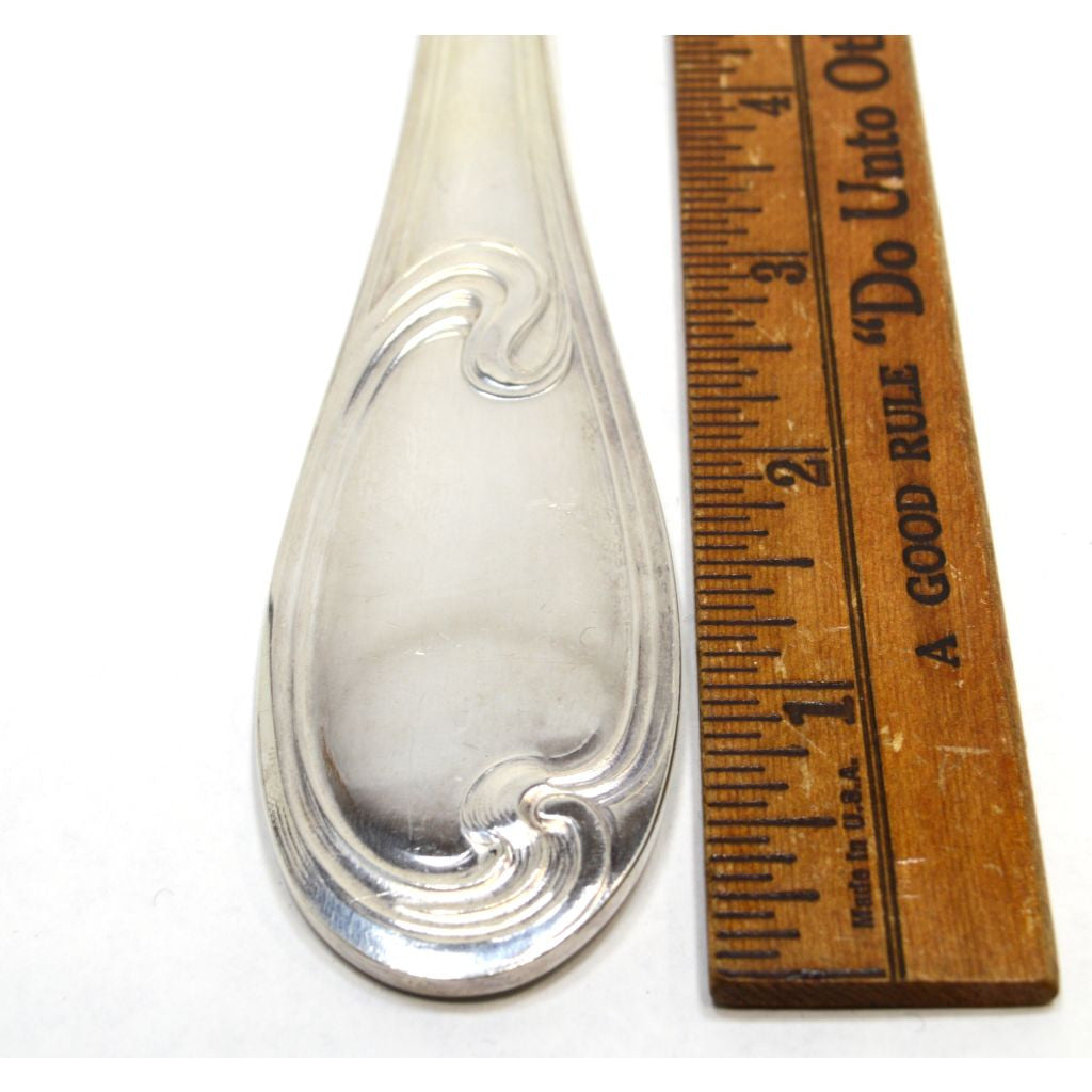 Vintage ERCUIS Silver Plated French Soup Ladle with Wave Pattern - Elegant Serving for Fine Dining & Special Occasions