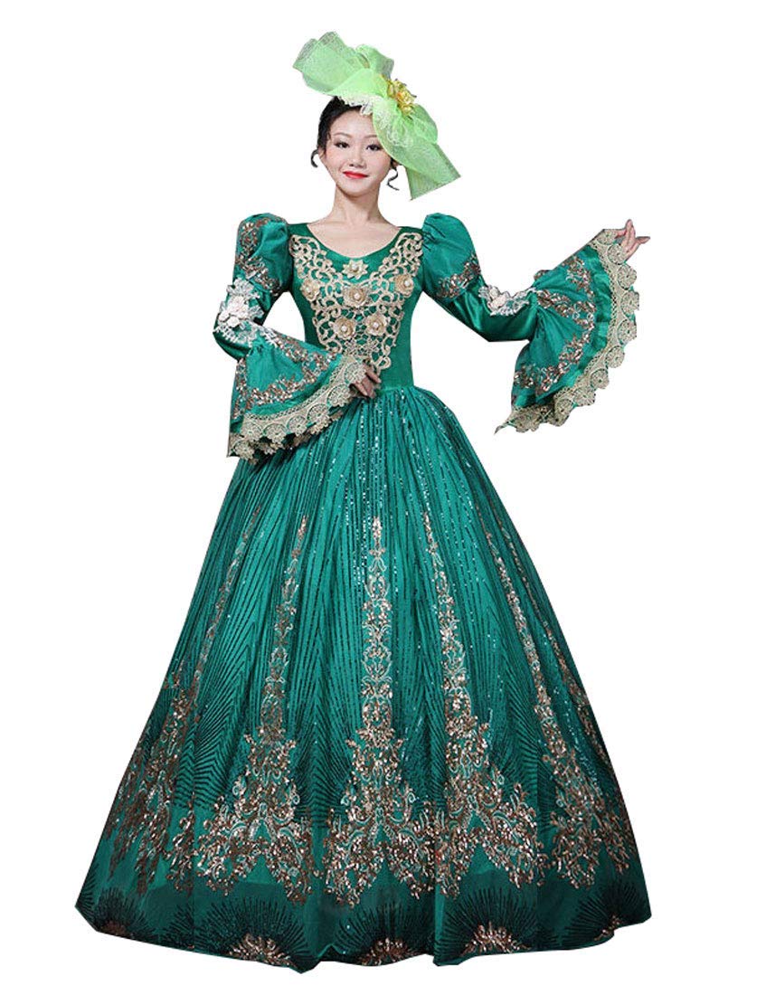 Victorian Renaissance Queen Costume for Women - Elegant Long Rococo Masquerade Party Dress | Perfect for Halloween, Cosplay, Renaissance Fairs & Themed Events