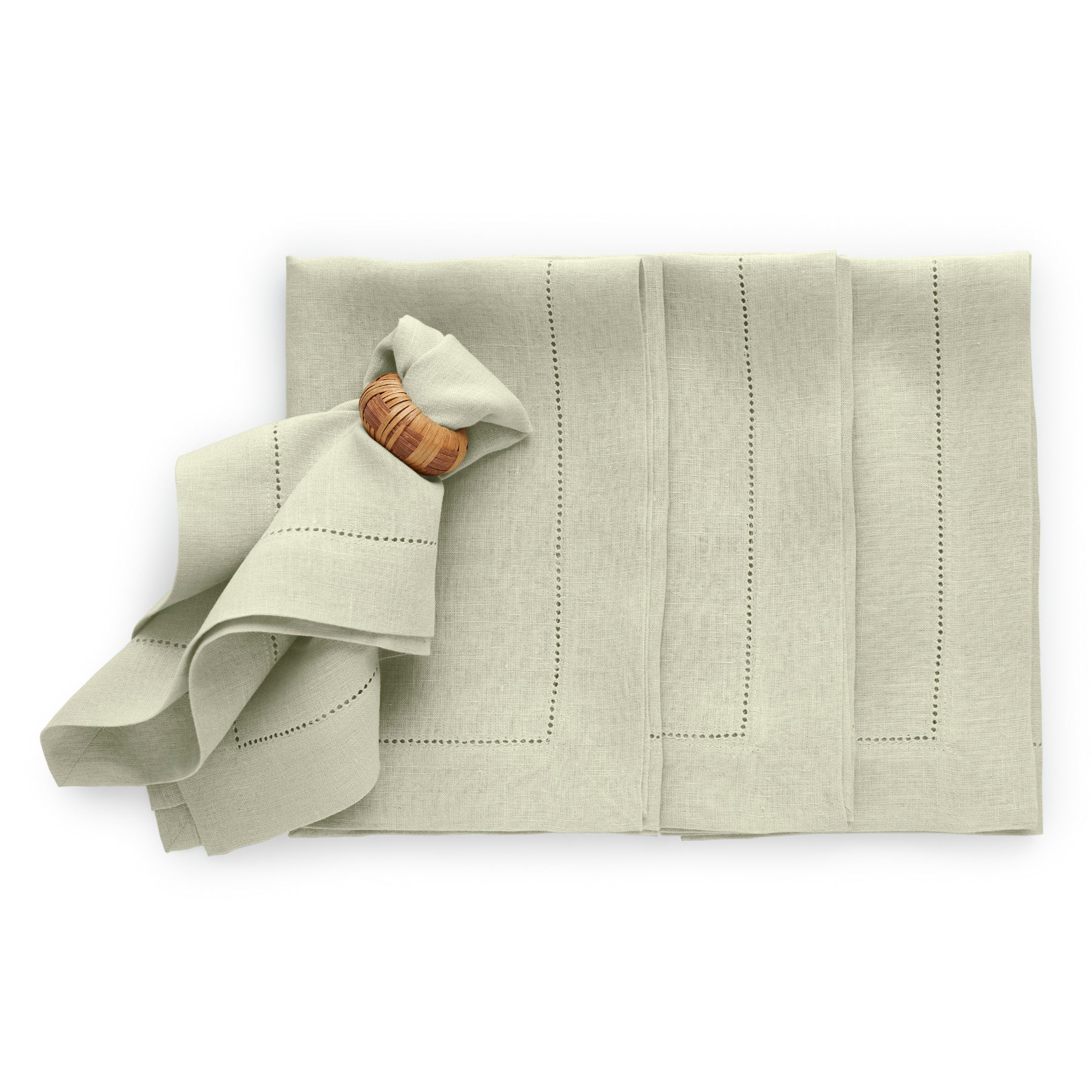 Premium Sonoma Hemstitch Linen Napkins Set - 100% Cotton, Elegant Dinner & Party Tableware for Weddings, Holidays & Special Occasions