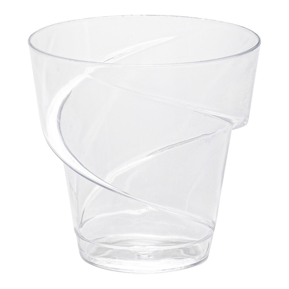 100 Pack 5 oz Clear Plastic Mini Dessert Cups with 100 Silver Plastic Mini Forks - Perfect for Parties, Weddings, and Catering Events