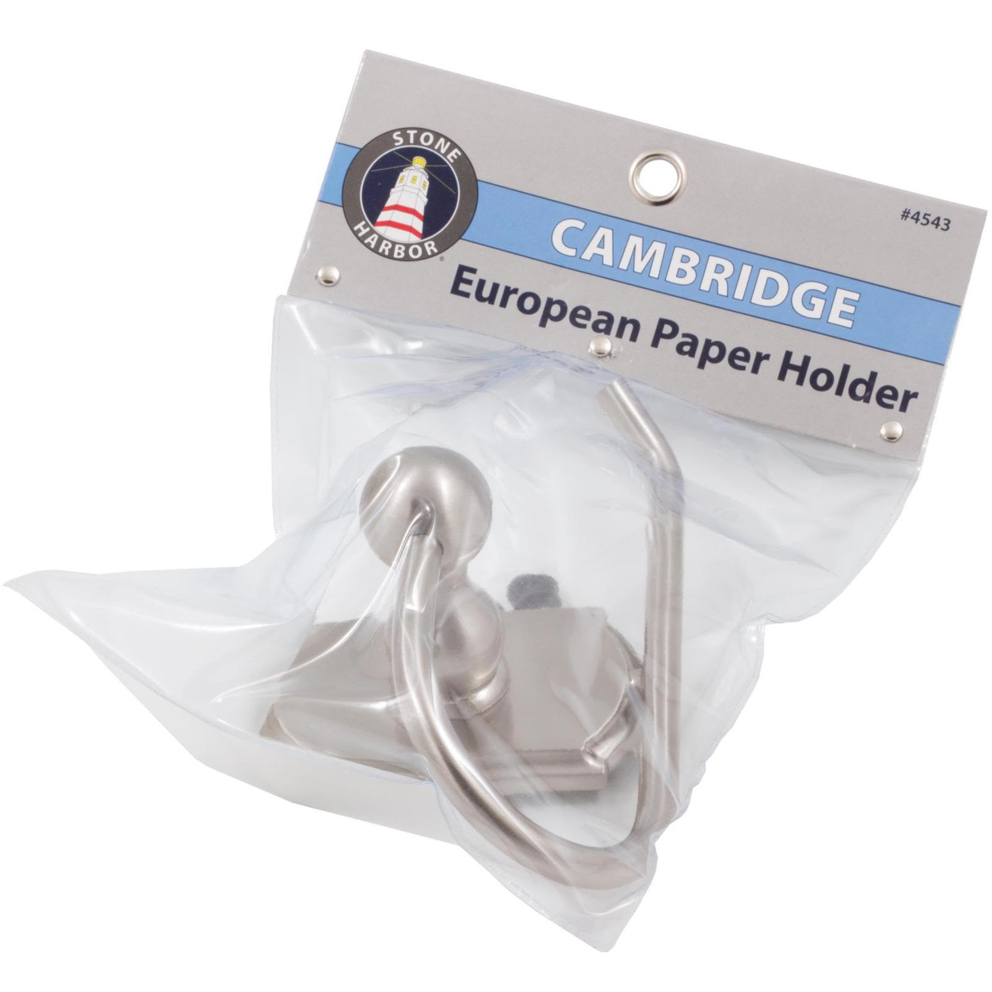 Cambridge European Paper Holder in Satin Nickel Finish - Elegant Home Office & Bathroom Organization by Stone Harbor Hardware