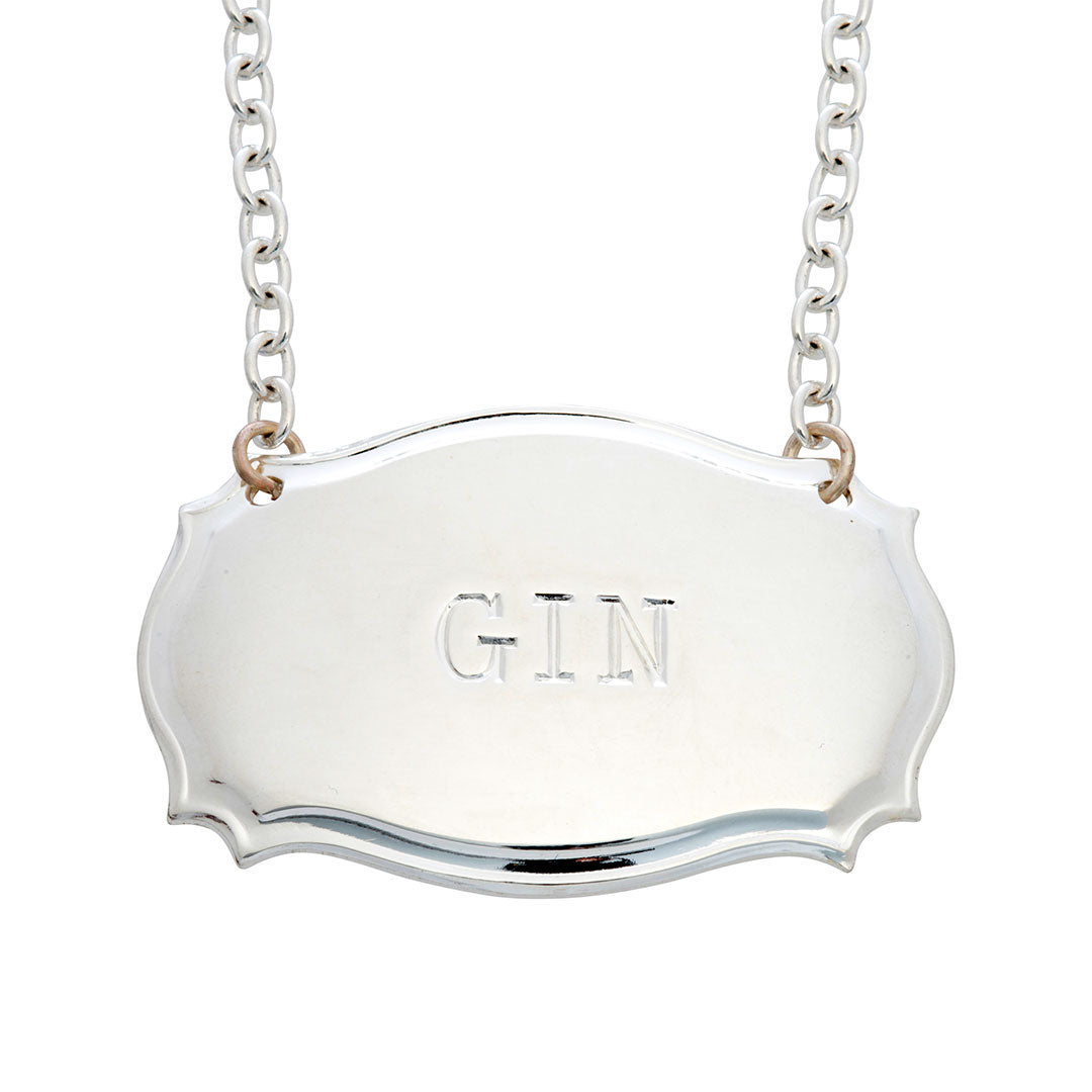 Antique English Silver Plated Chippendale Style Whiskey Decanter Label - Vintage Barware for Whiskey Bottles & Liquor Decanters - Perfect for Home Bars, Weddings & Gifts