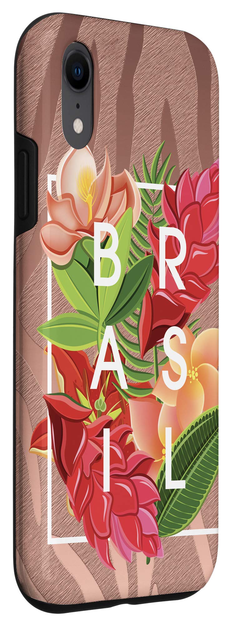 iPhone XR Case - Brazilian Flowers Word Art Design - Durable Protective Cover for iPhone XR - Perfect for Travel, Work & Everyday Use