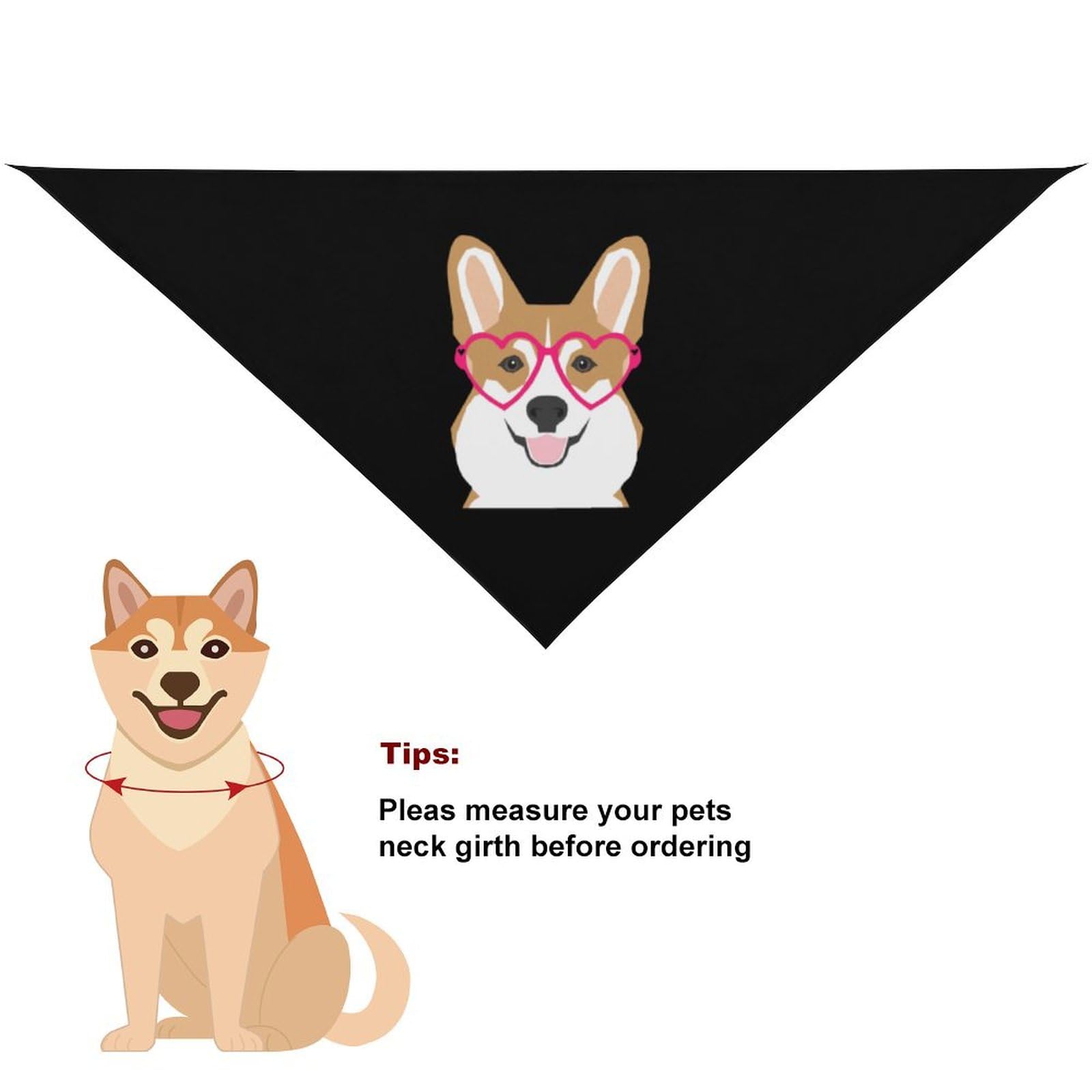 Cute Welsh Corgi Dog Bandanas - Adjustable Pet Scarves & Bibs for Small Medium Large Dogs - Perfect Christmas Thanksgiving Gift for Pets - Great for Holidays, Parties & Photo Shoots