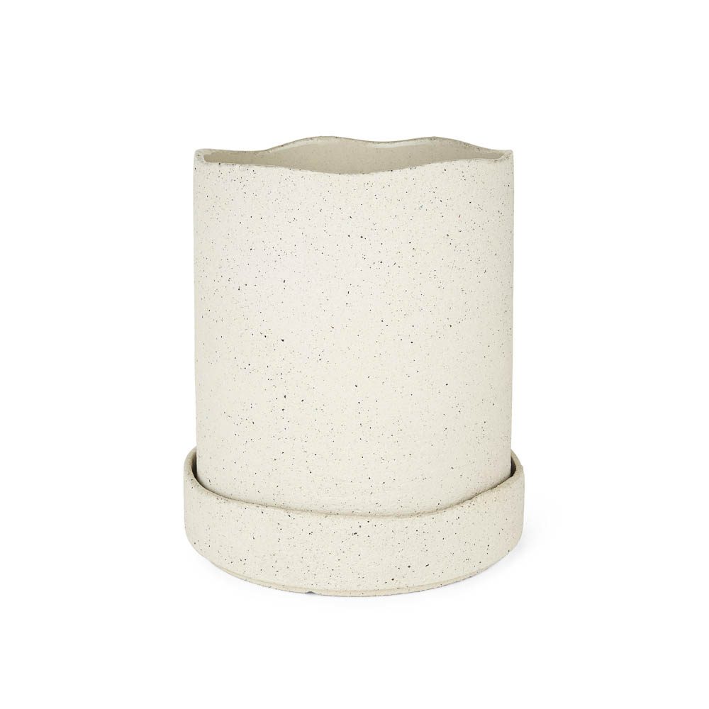 FERM LIVING Uneru Pot - White Ceramic Planter Ø16cm for Indoor Plants, Home Decor & Scandinavian Style
