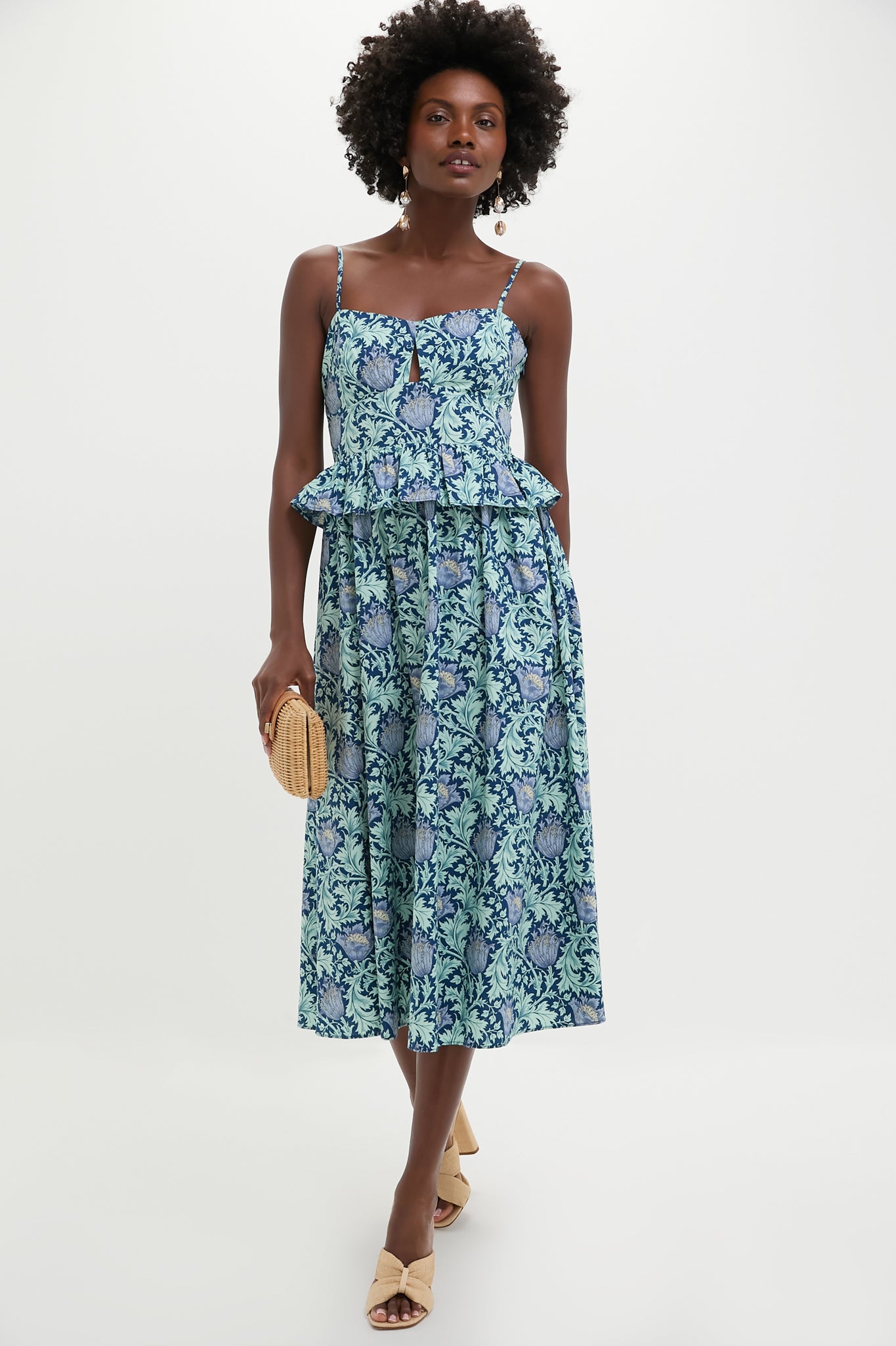 Blue Leafy Floral