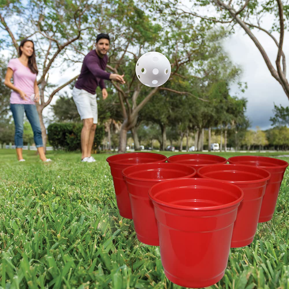 Premium Giant Yard Pong Outdoor Game Set - 6 Buckets (9
