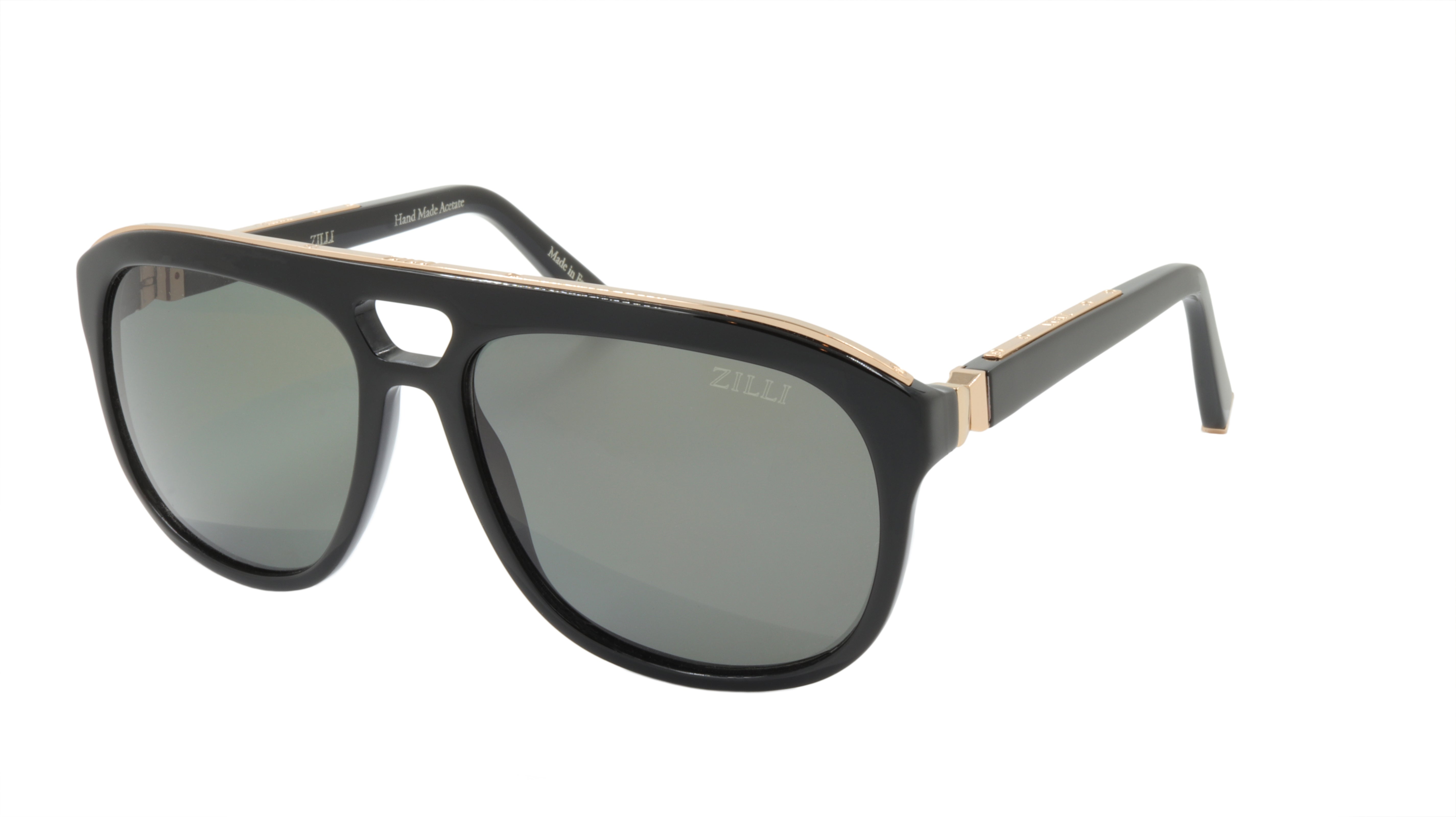 ZILLI Titanium Acetate Polarized Sunglasses - Handmade in France - Model ZI 65005 C01 - UV Protection for Driving, Beach & Outdoor Activities