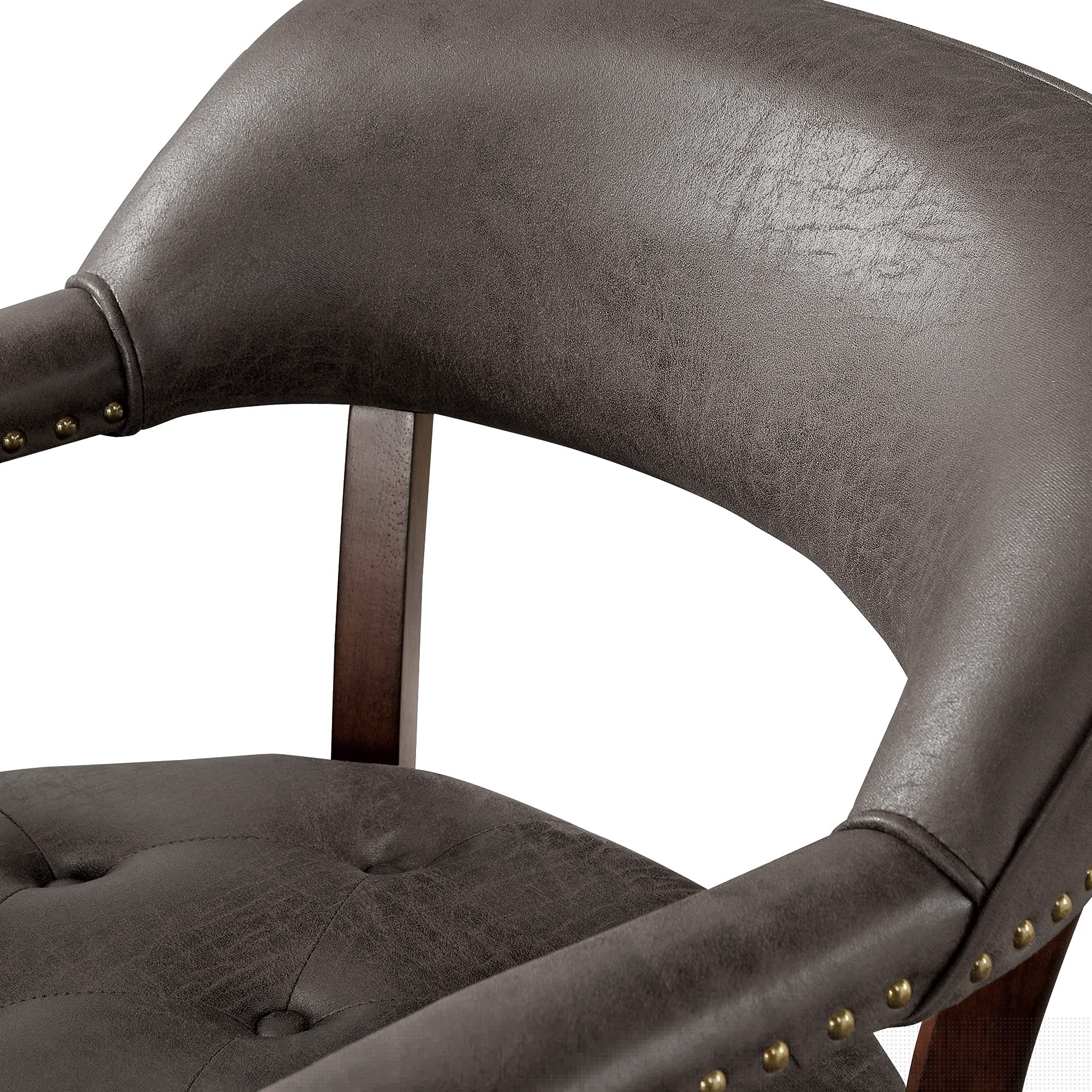 MODERION Solid Wood Executive Office Chair with Wheels & Arms - Classic Swivel Upholstered Desk Chair, 31.5