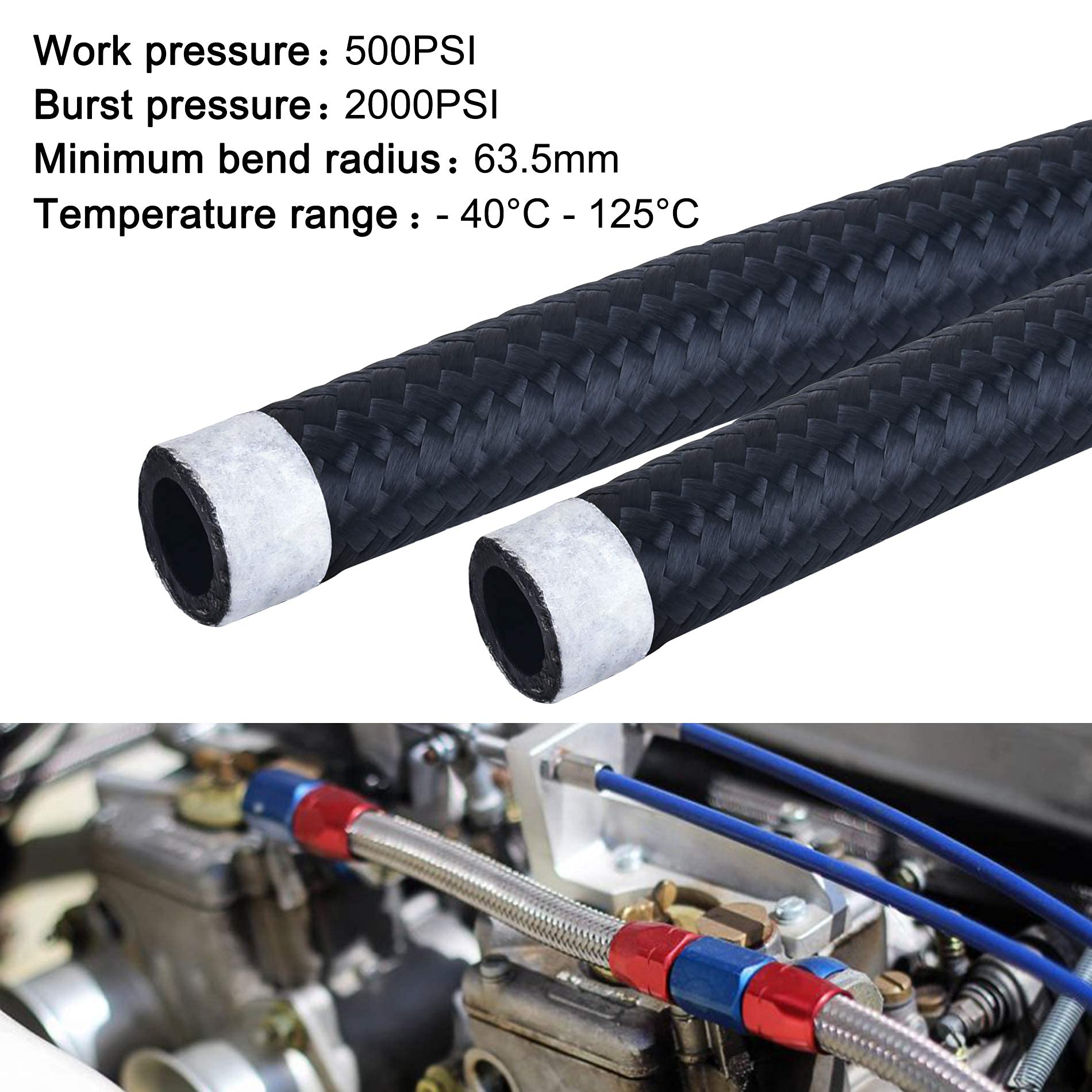 EVIL ENERGY 30 Row AN10-10AN Stacked Plate Oil Cooler with 6AN/8AN Adapter & 20FT Black Braided Nylon Fuel Line Kit - Universal Engine & Transmission Cooling for High-Performance Cars, Trucks, and Racing Vehicles