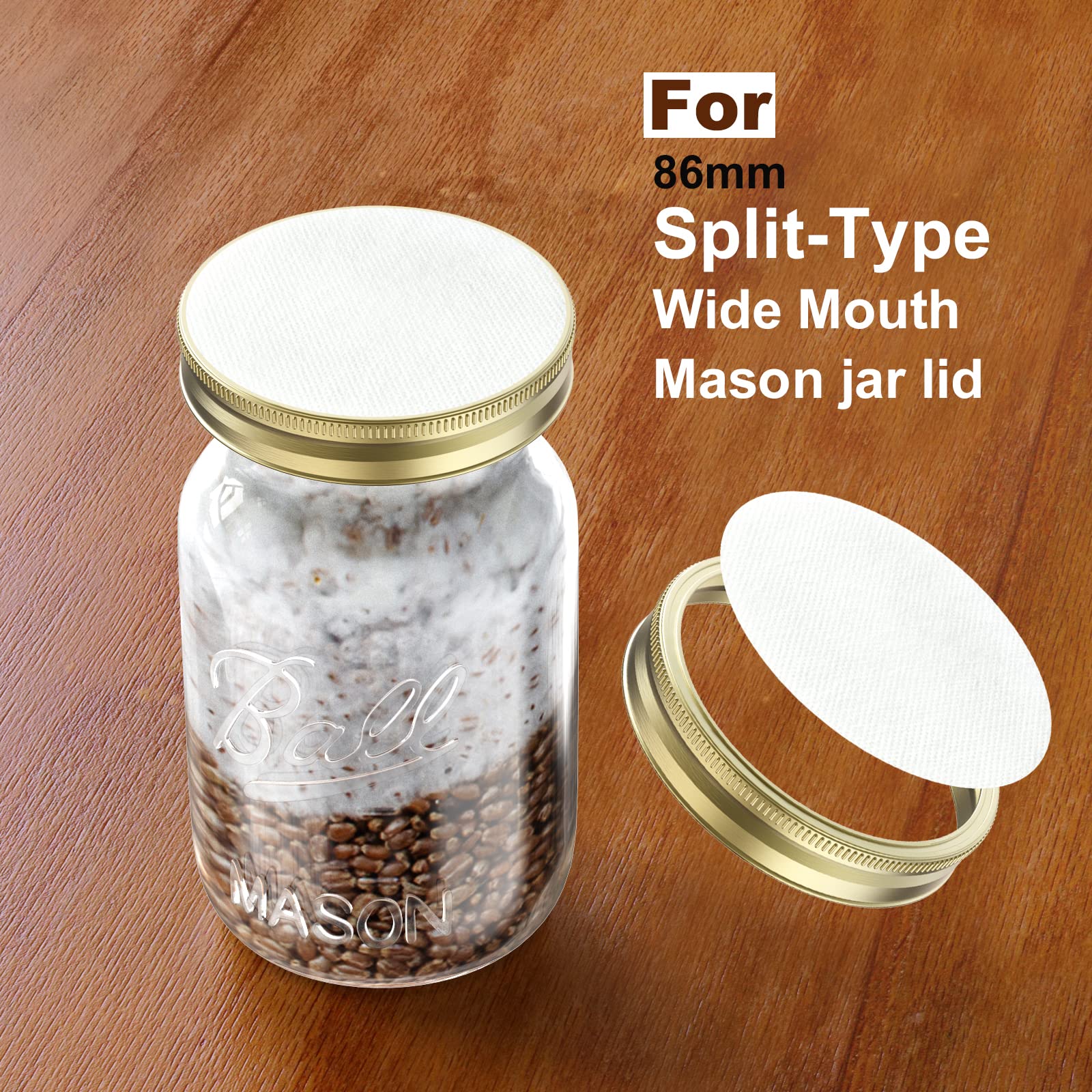 82mm 0.3μm PTFE Filter Disc Stickers - 18pcs Synthetic Filter Paper with Strong Adhesive for Wide Mouth Mason Jars | Ideal for Mushroom Cultivation, Fermentation, Home Brewing & DIY Science Projects