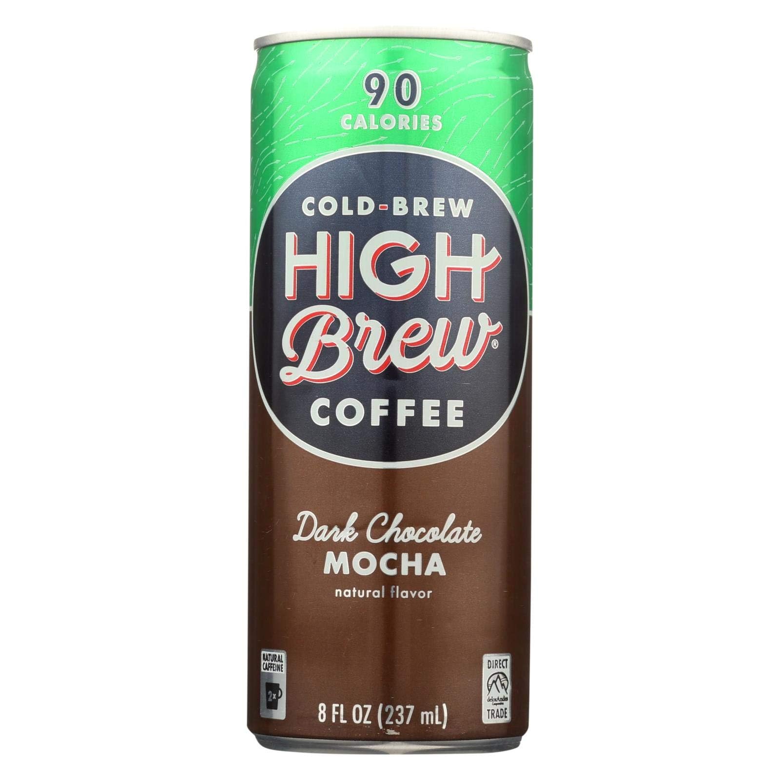 High Brew Coffee Dark Chocolate Mocha Cold Brew Coffee - 12 Pack (8 Fl Oz Each) | Rich & Smooth Flavor | Perfect for Office, Travel & Energy Boost