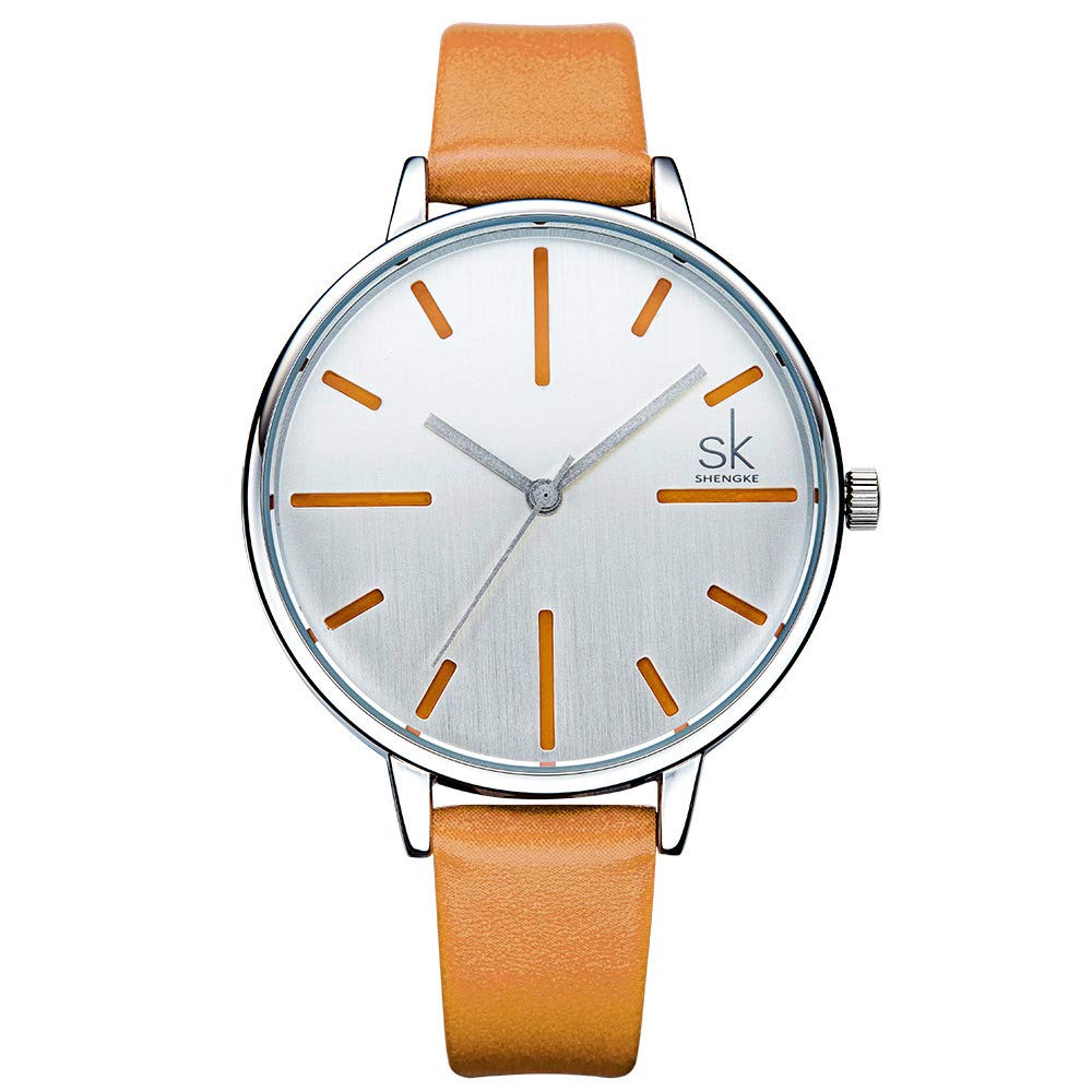 SK Women's Watch - Japanese Quartz, Leather Band for Business & Office
