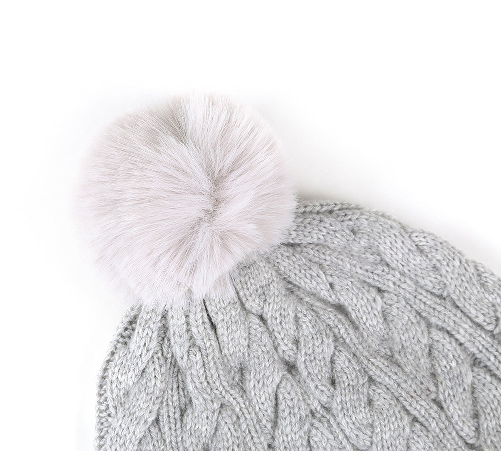TARRAMARRA® Detachable Pom Pom Beanie Maya - Warm Winter Knit Hat for Women & Girls - Perfect for Skiing, Snowboarding & Outdoor Activities