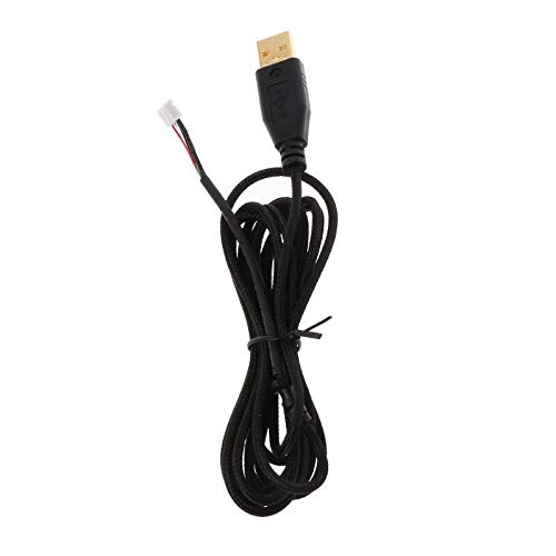 Premium Gold-Plated USB Mouse Cable - Nylon Braided Durable Replacement Wire for Razer Deathadder 2013 (6400DPI Gaming Mouse) - 2m Length - Perfect for Esports, PC Gaming & Office Work