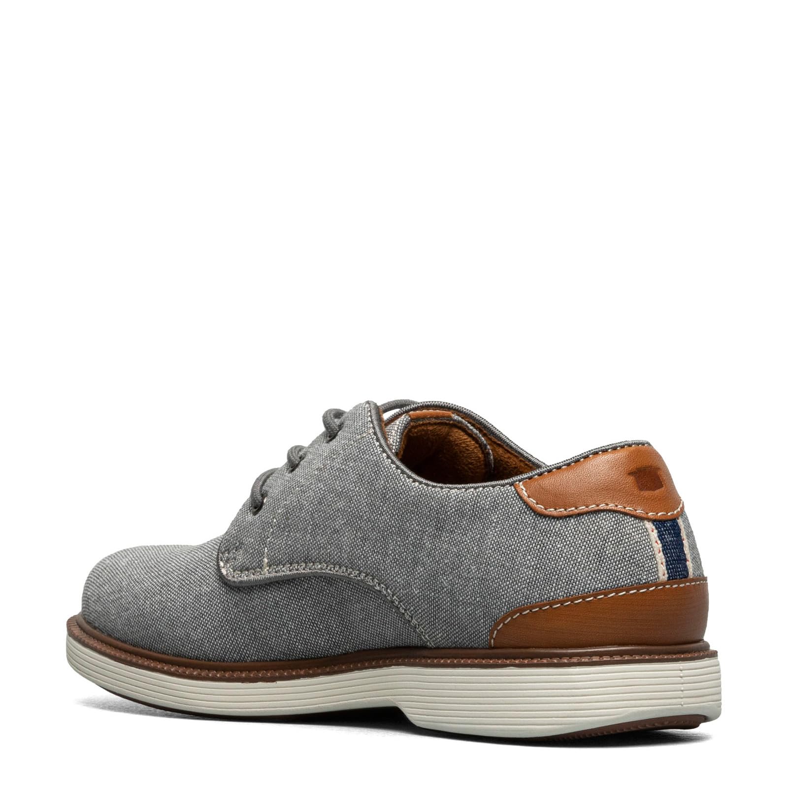 Florsheim Boys' Highland Canvas Plain Toe Oxford Shoes - Gray - Size 2 Medium (Toddler/Little Kid/Big Kid) | Classic School & Dress Shoes for Formal Occasions, Weddings, and Church Events