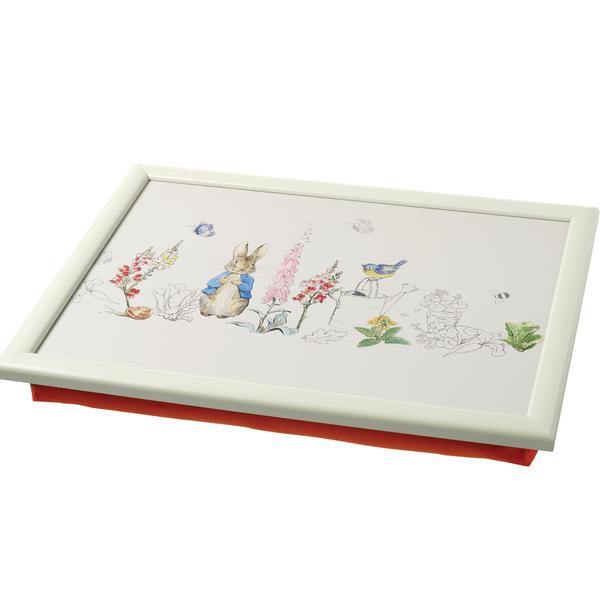 Beatrix Potter Peter Rabbit Lap Tray - Vintage Floral Design Wooden Serving Tray for Breakfast, Tea, and Snacks - Perfect Gift for Nursery, Kids Room, and Home Decor