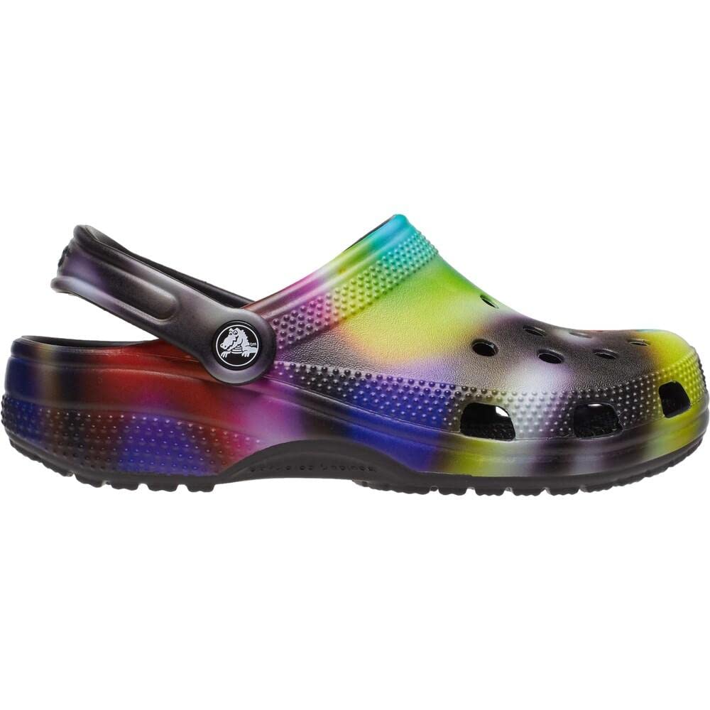 Crocs Classic Solar Rainbow Clogs - Comfortable & Lightweight Unisex Slip-On Shoes for Men & Women | Perfect for Beach, Pool, Garden & Casual Wear