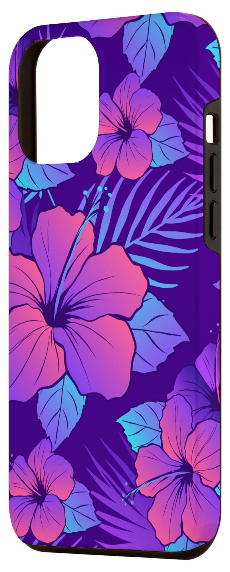iPhone 12 Pro Max Case - Blue Hibiscus Floral Hawaiian Tropical Design, Slim Protective Cover for iPhone 12 Pro Max (6.7 Inch) - Perfect for Beach Vacation, Summer Outings & Tropical Theme Parties