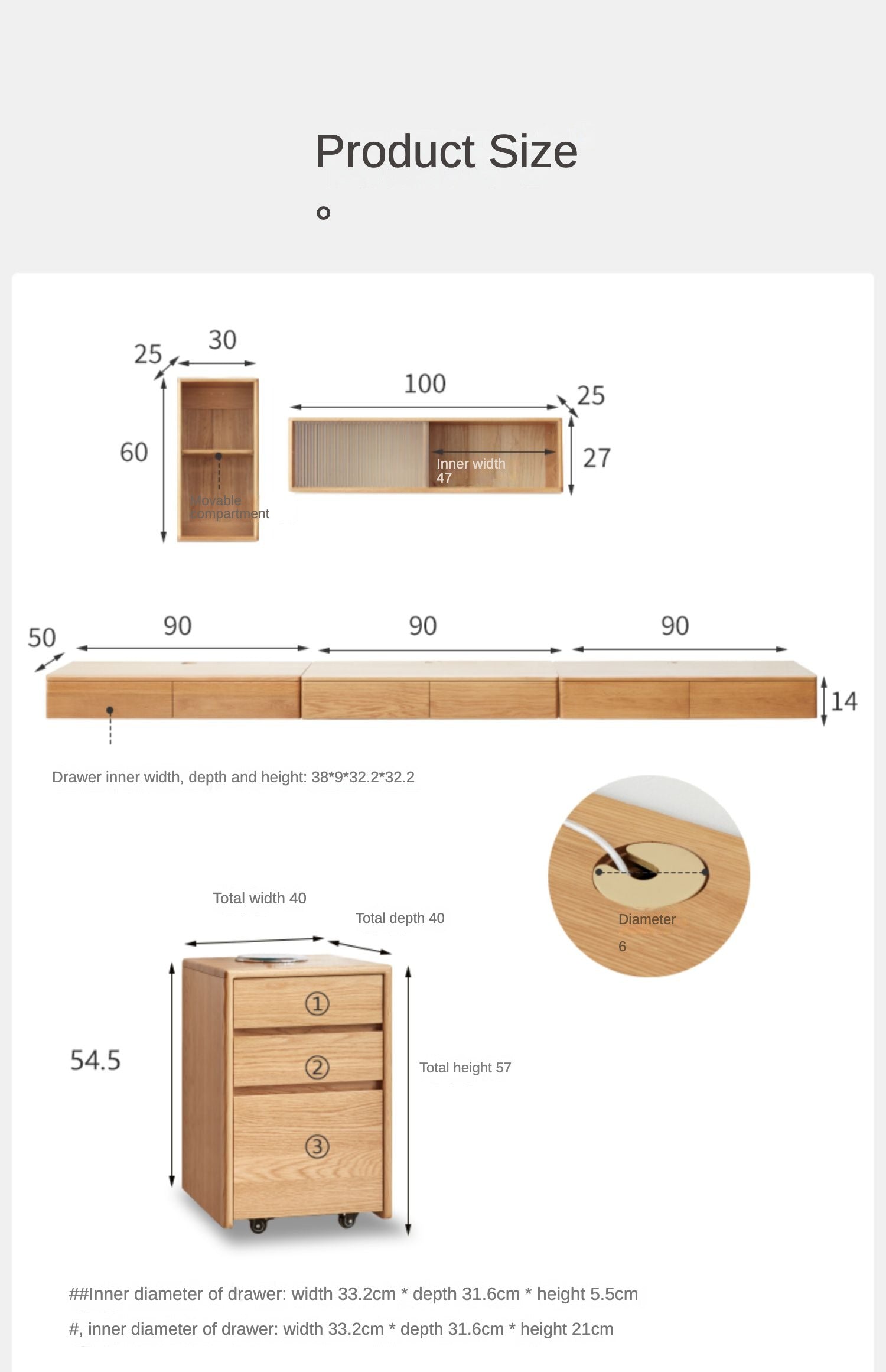 Solid Oak Wood Wall Mounted Floating Desk - Home Office, Study, or Workspace Solution for Small Spaces