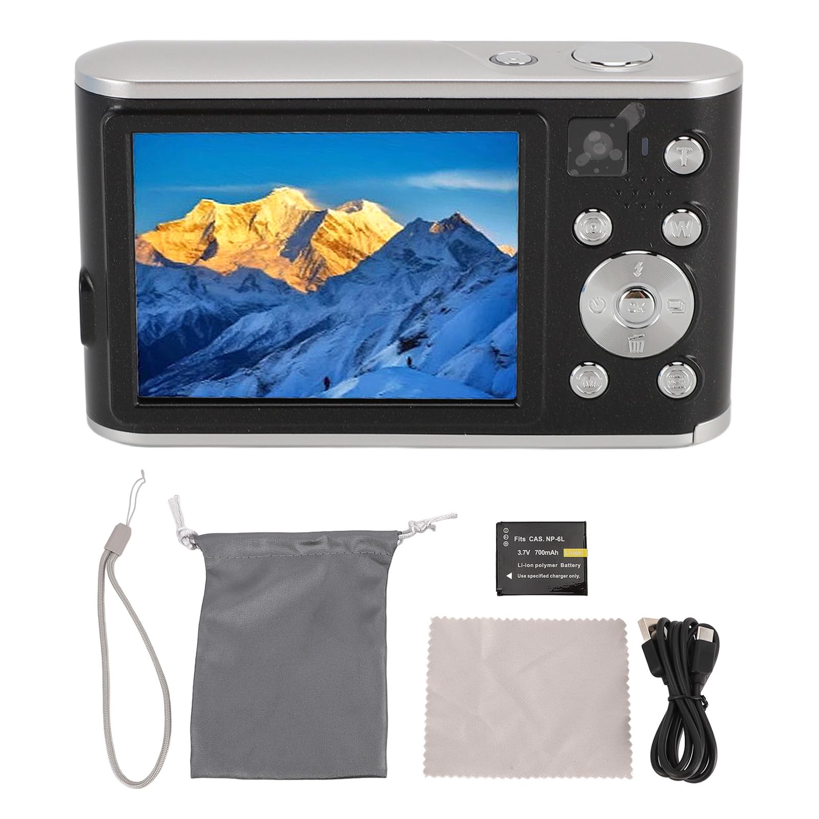 4K Digital Camera 48MP Autofocus Compact Camera with 2.8 Inch LCD Screen, Rechargeable Vlogging Camera for Beginners, Students & Travel Photography (Black) - Perfect for YouTube, TikTok & Everyday Shooting