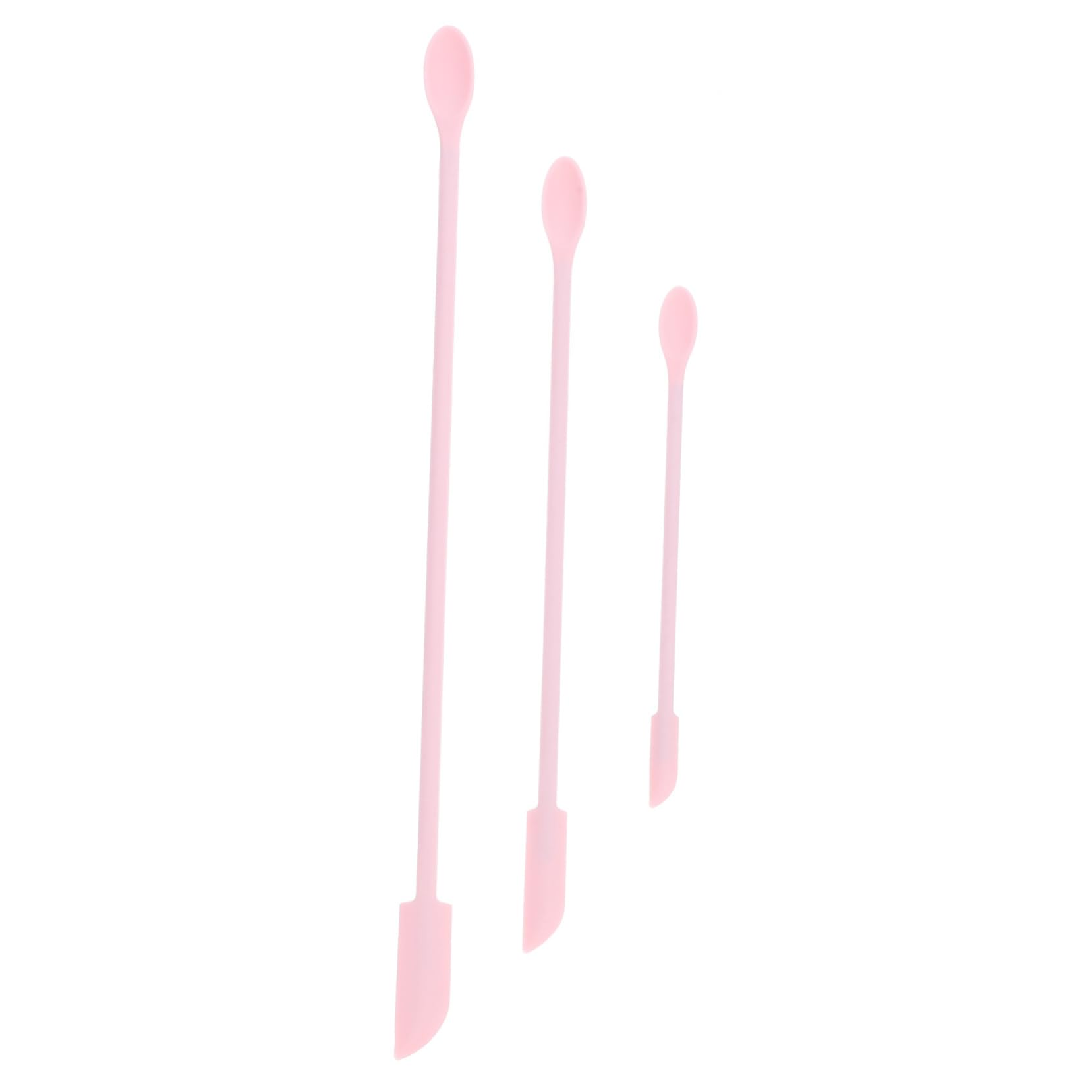 Lurrose 3-Piece Silicone Beauty Spatula Set - Foundation, Mascara & Facial Mud Applicator - Mini Metal Makeup Tool for Precise Application (Perfect for Travel, Salon & Home Makeup Routine)