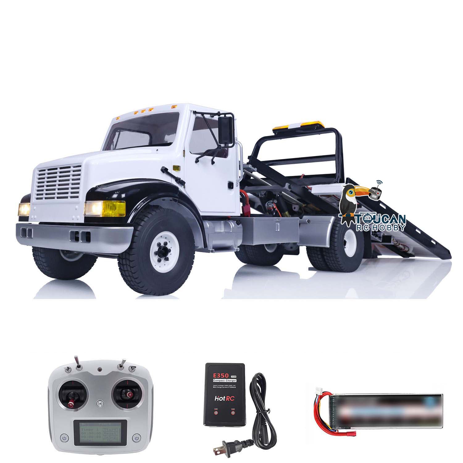 CrossRC WT4 1/10 Scale RC Wrecker Tow Truck - Painted & Assembled Remote Control Car with Servo Motor & ESC - Off-Road Rescue Vehicle for Hobbyists & Collectors (Ideal for RC Car Racing, Off-Road Adventures & Display)