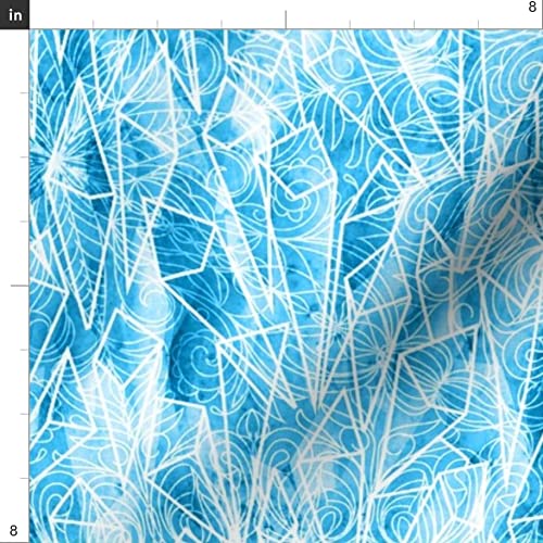 Ice Crystals Winter Printed Minky Fabric Fat Quarter - Soft Plush Fabric for Sewing Baby Blankets, Quilt Backing & DIY Crafts - Perfect for Cozy Winter Projects & Nursery Decor