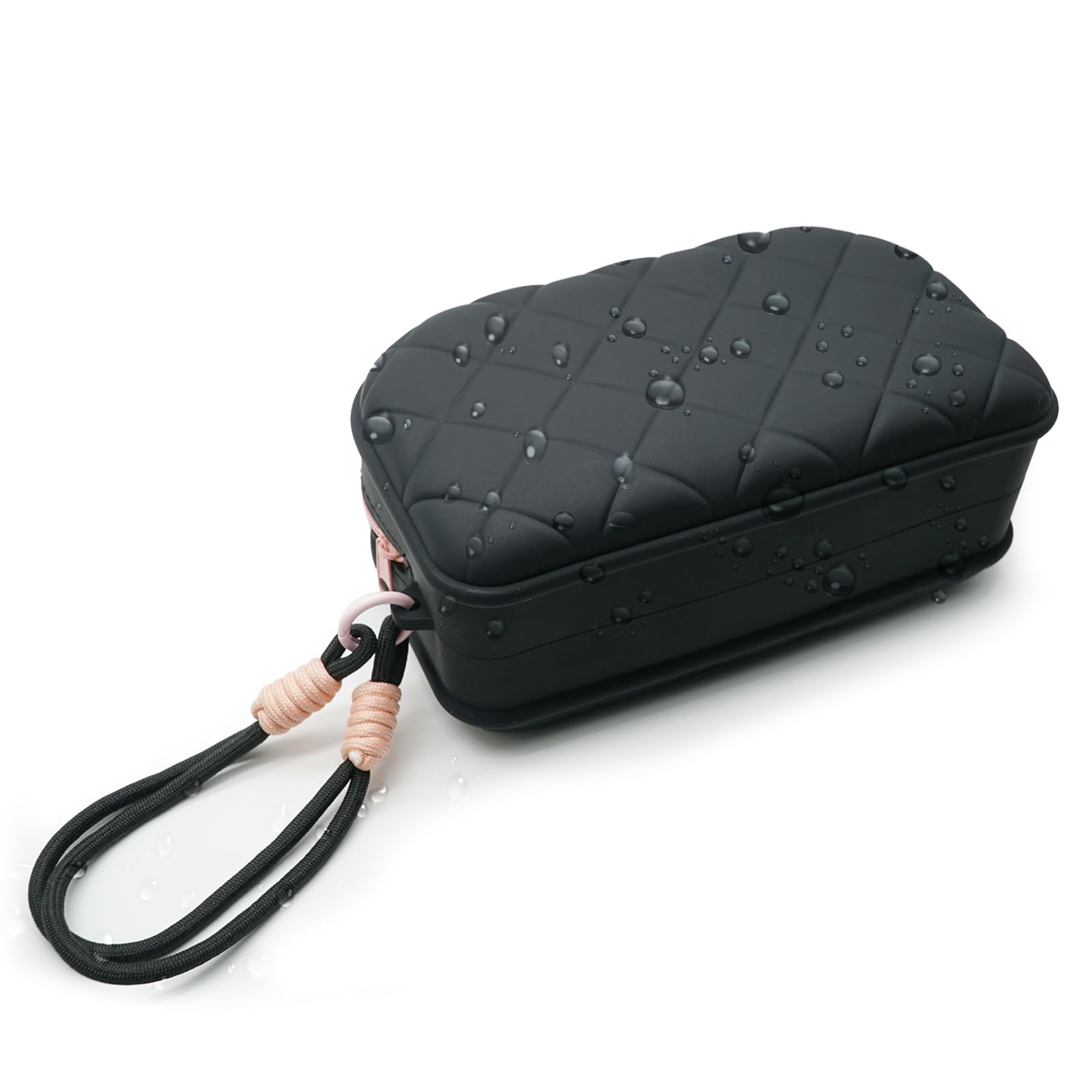 Waterproof Silicone Travel Makeup Bag for Women - Large Capacity Cosmetic Organizer with Lanyard, Portable Toiletry Pouch (Black) | Perfect for Gym, Beach, Business Trips & Daily Essentials Storage