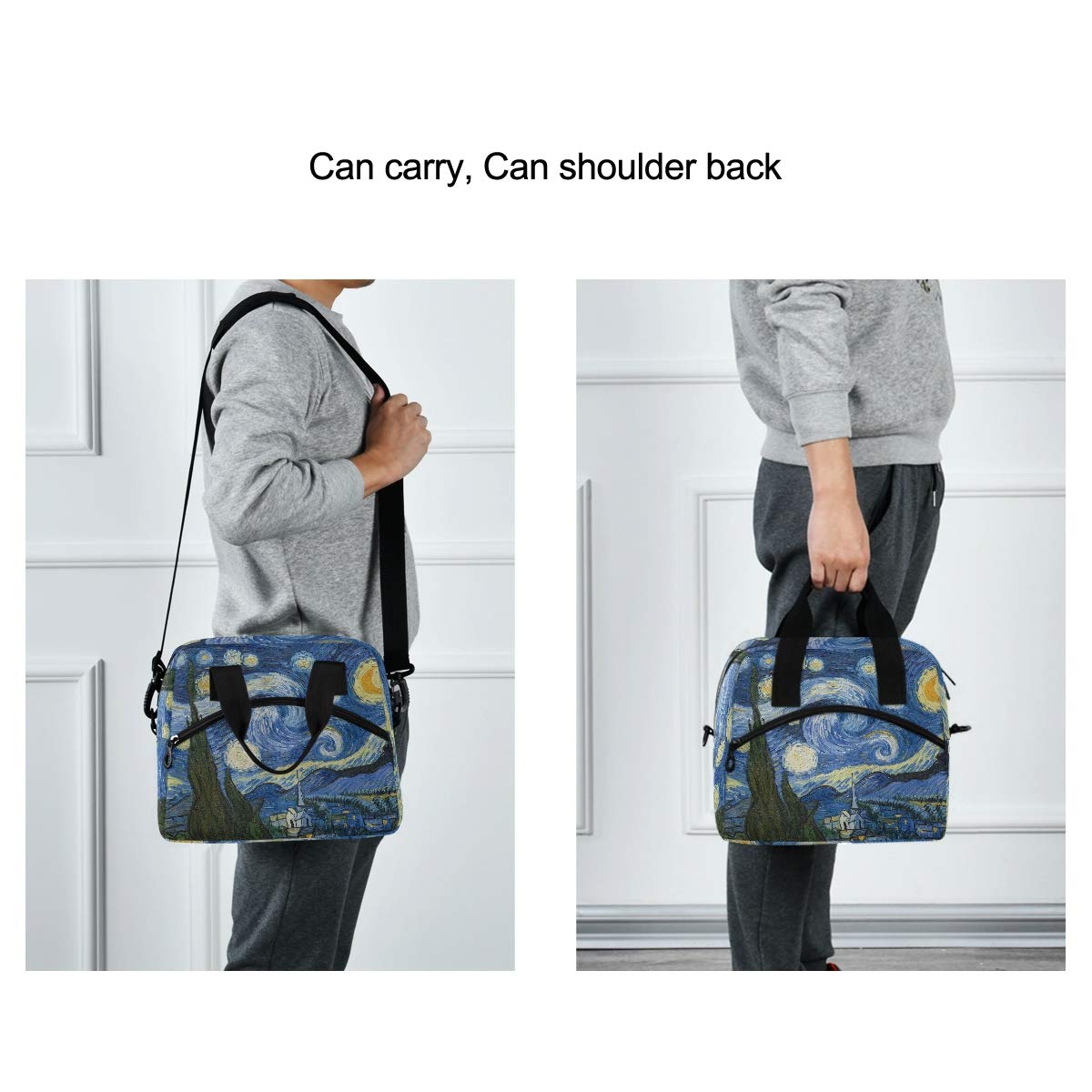Van Gogh The Starry Night Insulated Lunch Bag - Thermal Tote Cooler for Work, Picnic & Travel - Leakproof Food Container for Women, Men & Kids - Perfect for Office, School & Outdoor Activities