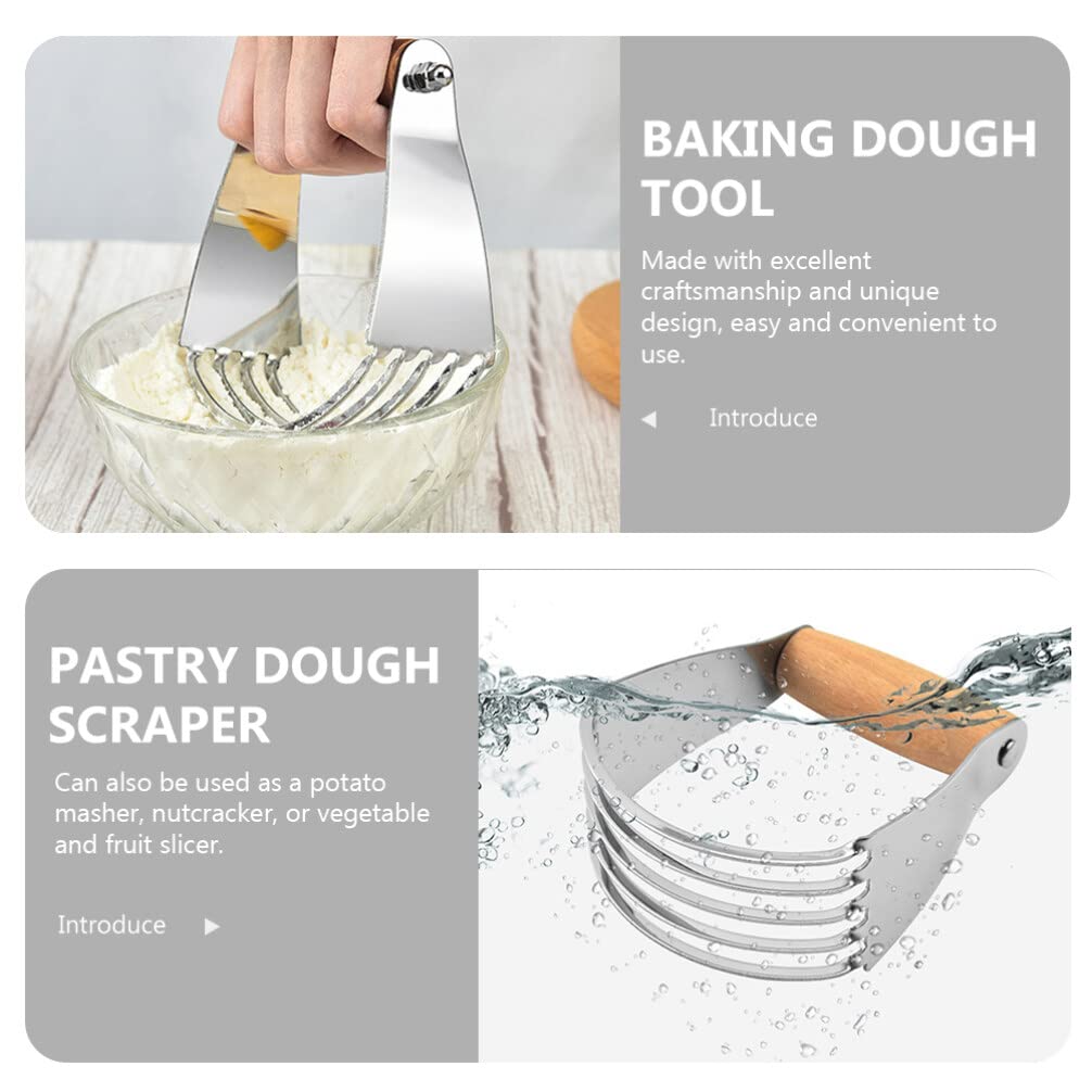 UPKOCH 2-Piece Stainless Steel Pastry Dough Scraper & Butter Cutter Set - Professional Baking Utensils for Mixing, Cutting & Kneading Dough - Perfect for Cookies, Pies, Bread & Pastry Making
