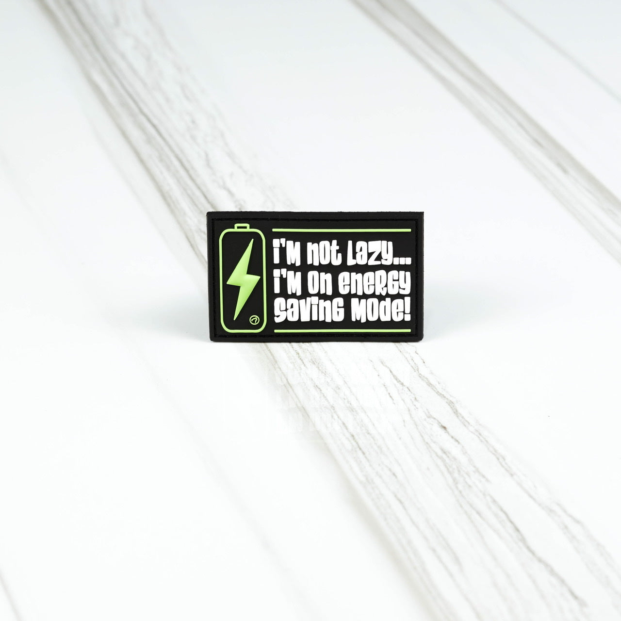 I'm Not Lazy I'm On Energy Saving Mode - Funny School Motivational Iron-On/Sew-On Patch for Backpacks, Jackets & DIY Crafts - Perfect for Students, Teachers & Office Workers