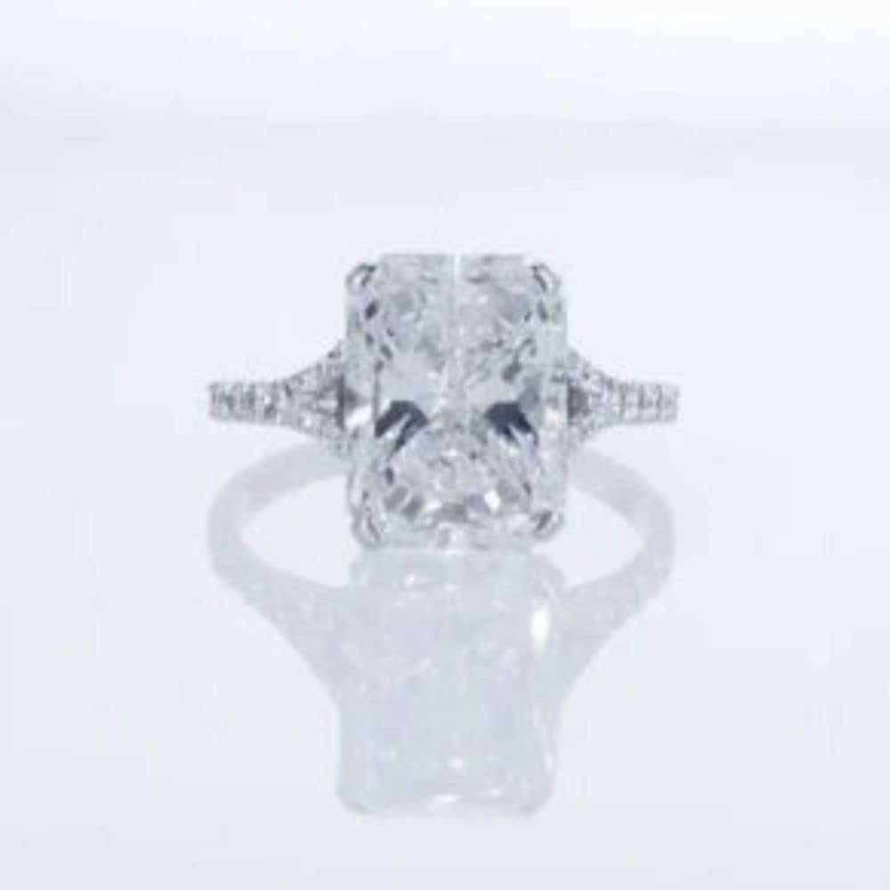 3 Ct Radiant Cut Diamond Engagement Ring for Women - 14K White Gold Plated 925 Sterling Silver Split Shank Wedding Band - Handmade Custom Anniversary Jewelry Gift for Her - Perfect for Proposals, Weddings & Special Occasions