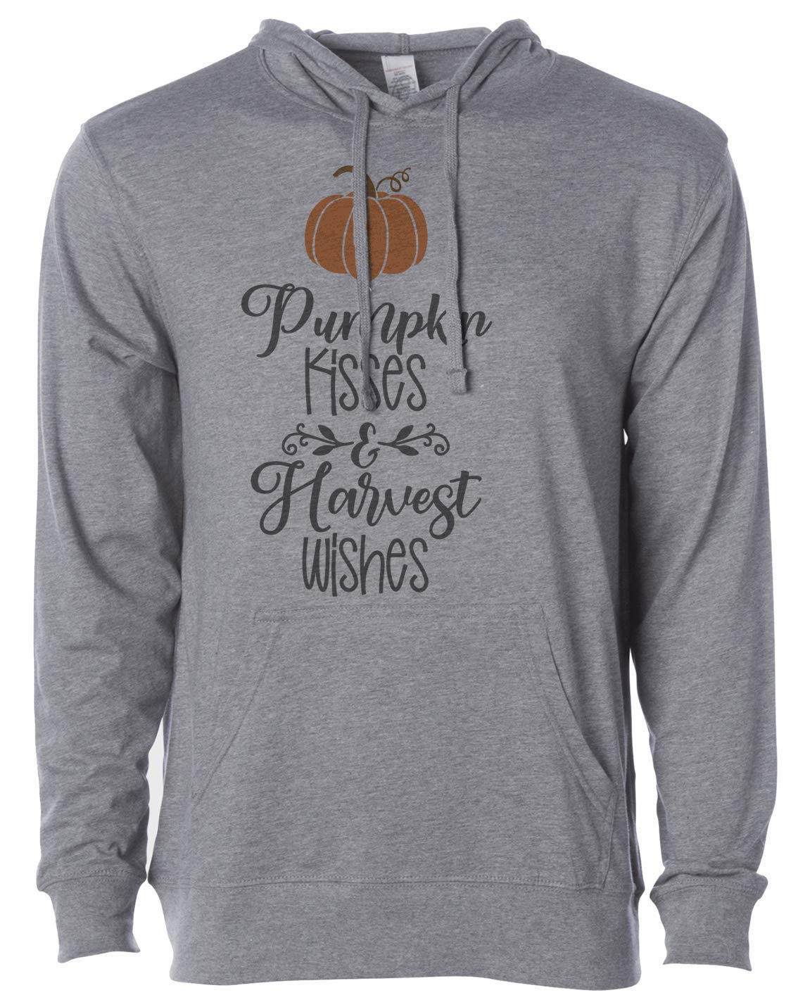 7 ate 9 Apparel Unisex Adult Pumpkin Kisses Graphic T-Shirt - Casual Fall Fashion for Halloween & Thanksgiving Outfits