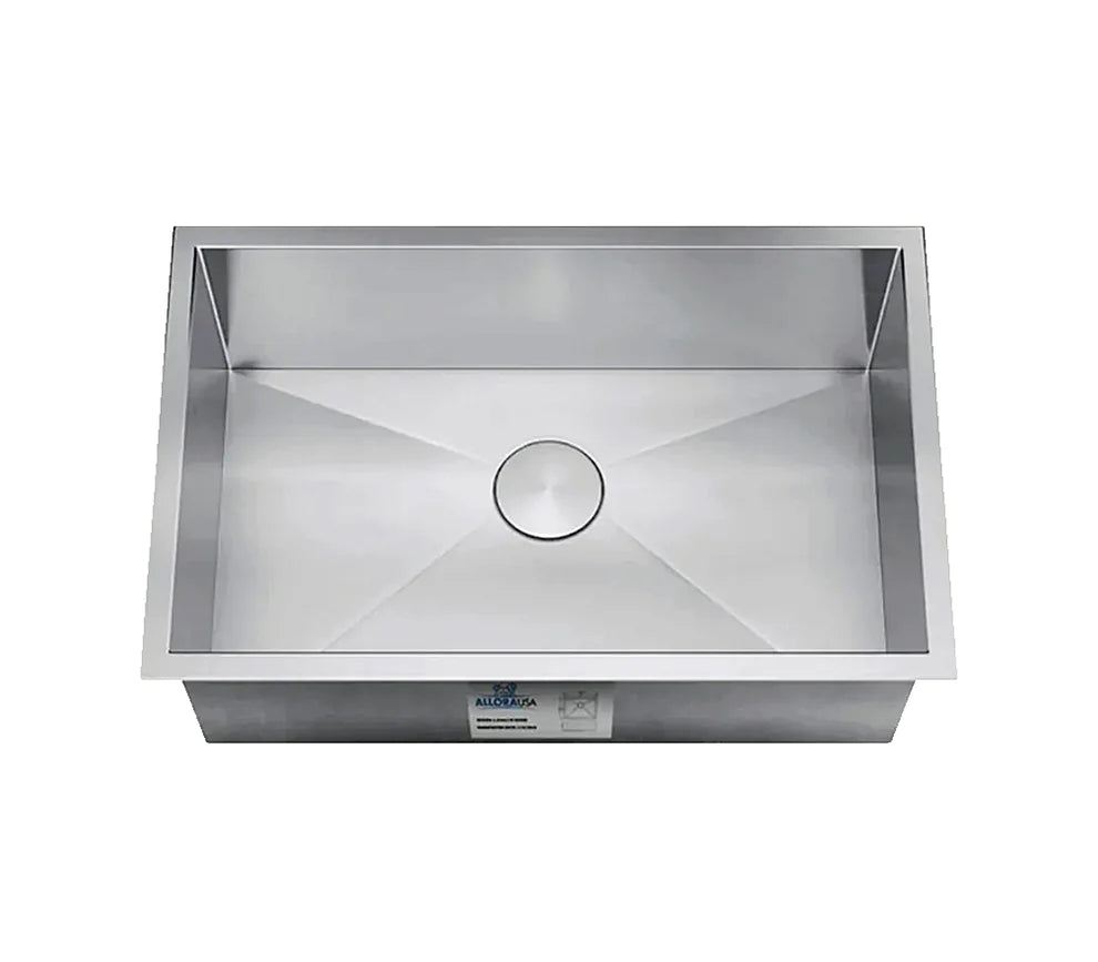 Allora USA KH 2318 23x18x10.25 Inch Handmade Undermount Single Bowl Stainless Steel Kitchen Sink - Perfect for Modern Kitchens & Restaurant Prep Areas