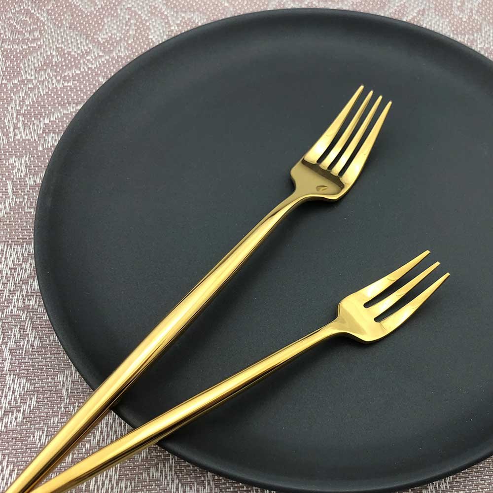 4-Piece Gold Stainless Steel Flatware Set - Knife, Fork, Spoon - Rust-Resistant & Dishwasher Safe - Elegant Dinnerware for Home, Restaurant, or Gift Giving - Perfect for Everyday Dining, Parties, and Special Occasions