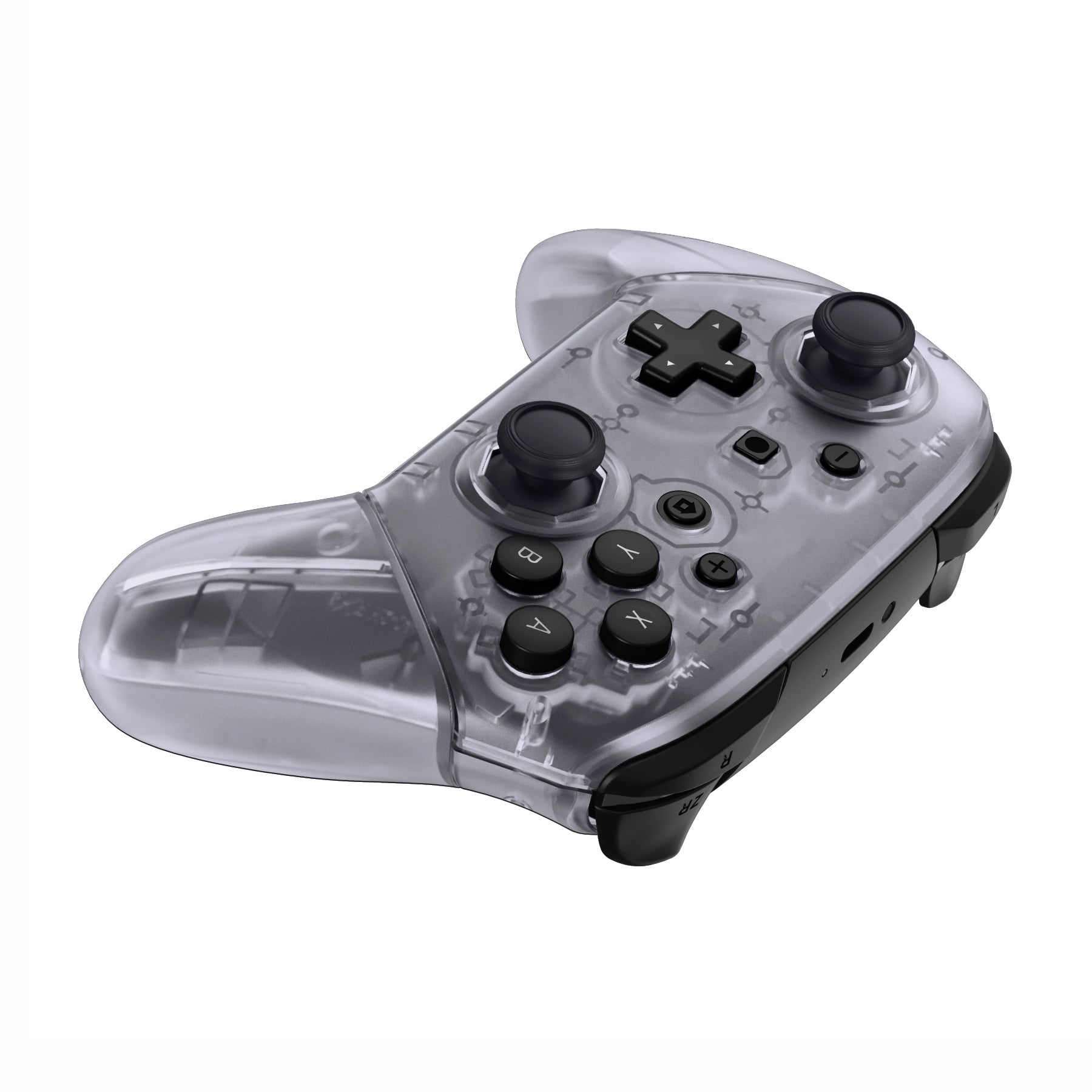 eXtremeRate Octagonal Gated Joystick Replacement Kit - Full Shell, Faceplate & Backplate Set for Nintendo Switch Pro Controller (Clear) - Perfect for Competitive Gaming & Precision Control