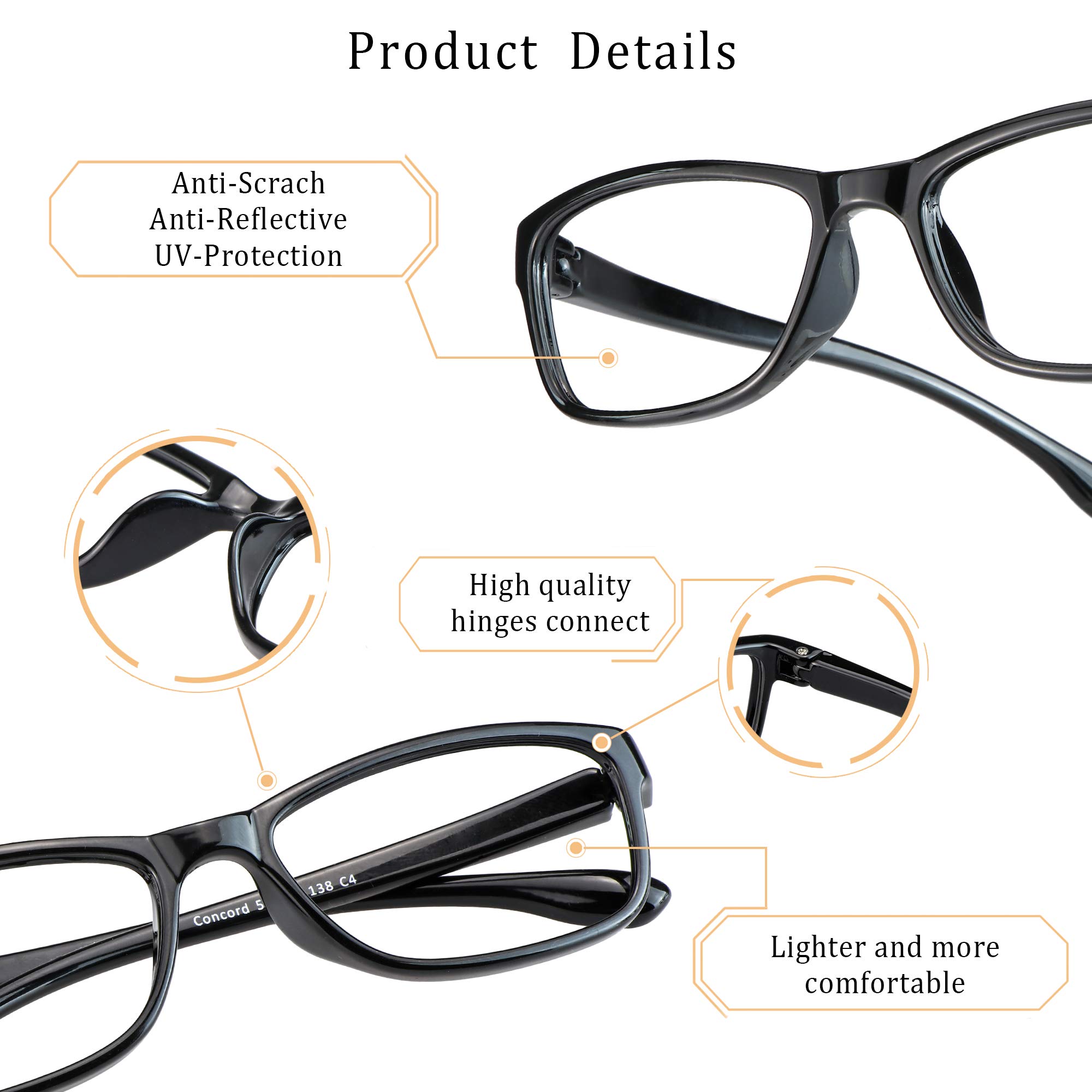 LifeArt Blue Light Blocking Glasses for Women & Men - Anti Eyestrain Computer Glasses, Gaming & Reading Glasses with UV Protection - Reduce Digital Eye Strain for Office Work, Gaming & Screen Time