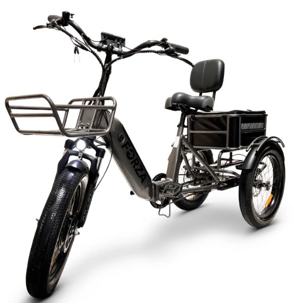 Go Bike FORZA Compact Foldable Electric Tricycle for Adults - 250W Motor, 20MPH, 30-50 Mile Range - Perfect for Commuting, Campus & Urban Transportation