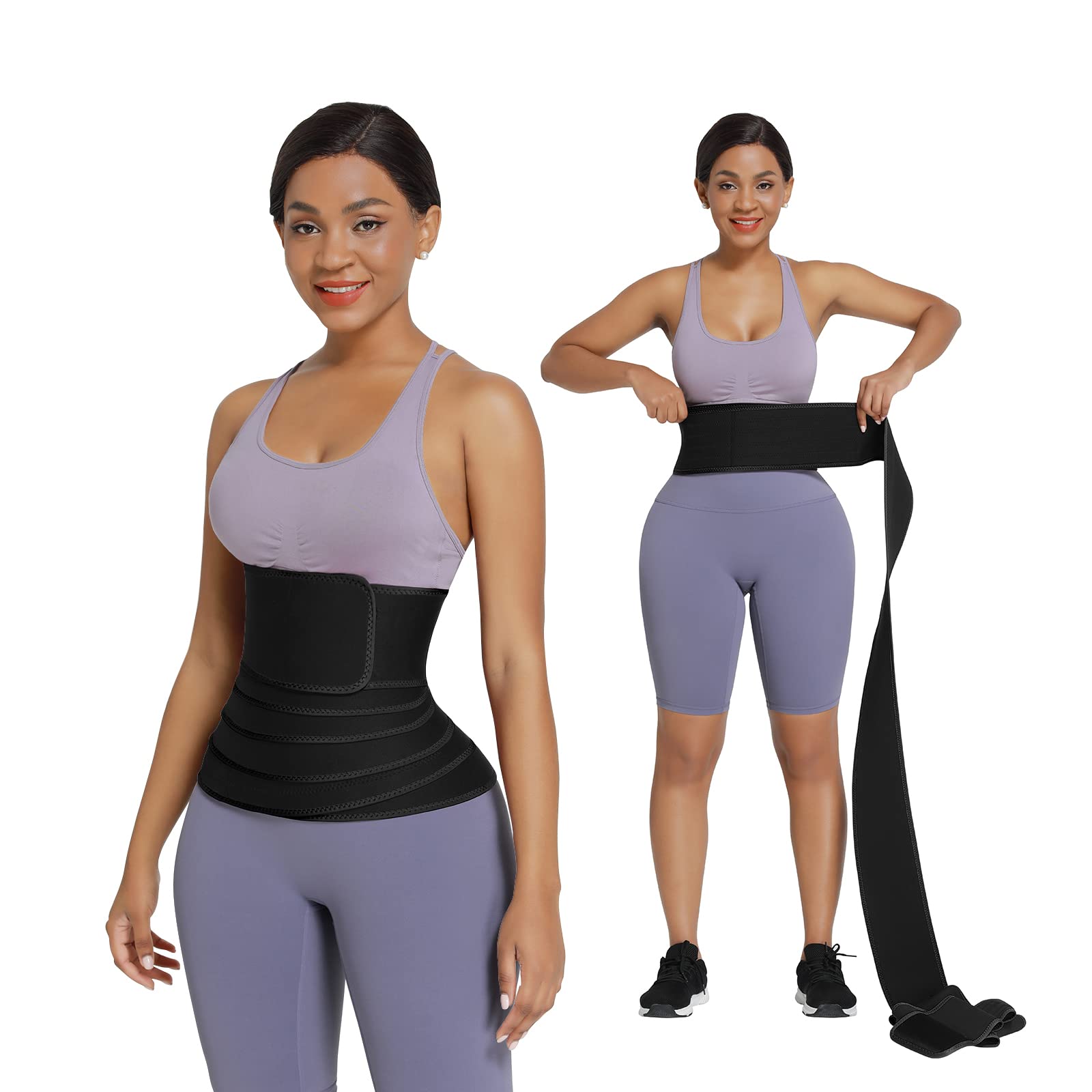 FeelinGirl Waist Trainer for Women - High Compression Waist Wrap & Body Shaper for Tummy Control - Plus Size Waist Cincher for Postpartum, Workout & Everyday Slimming