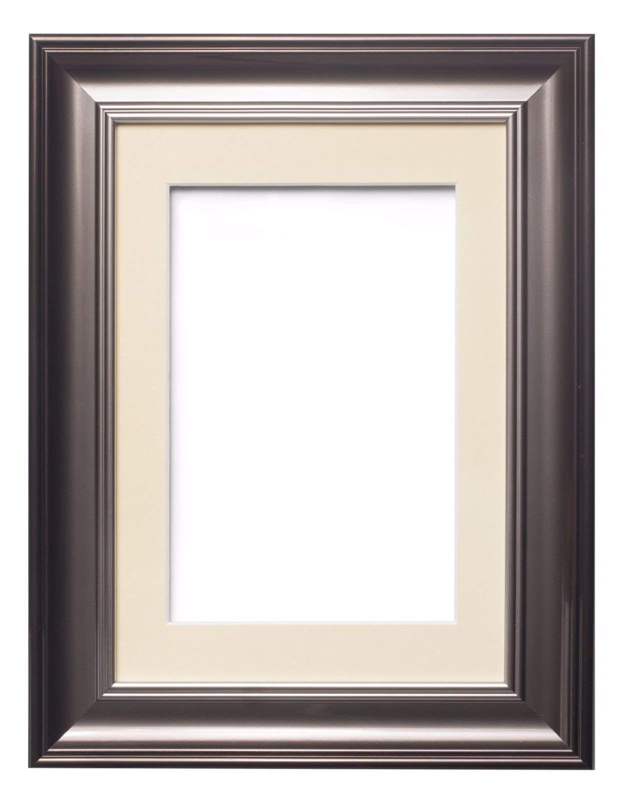 Shabby Chic Picture Frame - Gunmetal & Ivory Matt for A1/A2 Photos - Shatterproof Styrene Sheet for Home & Office Decor